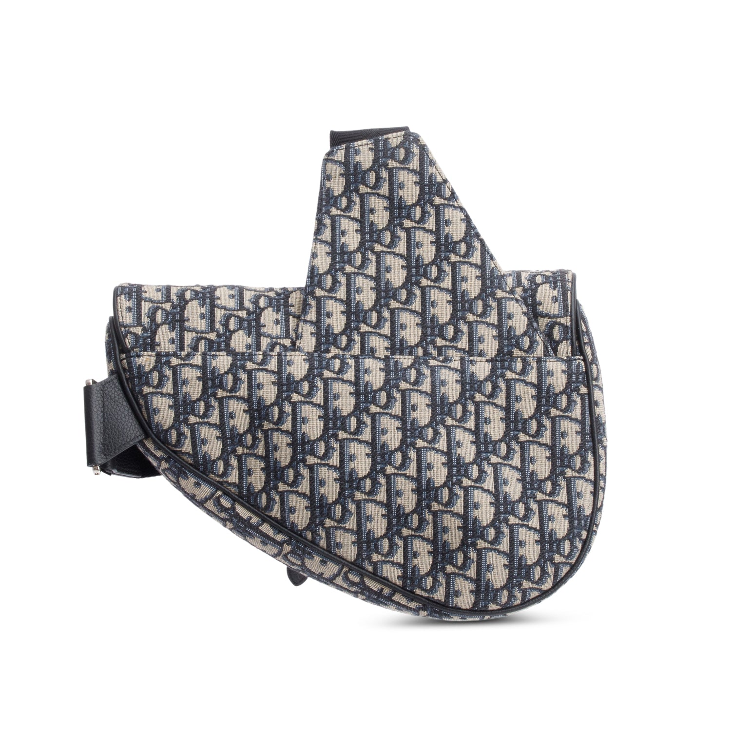Christian Dior 2022 Navy Oblique Canvas Jacquard Saddle Bag w/ Box