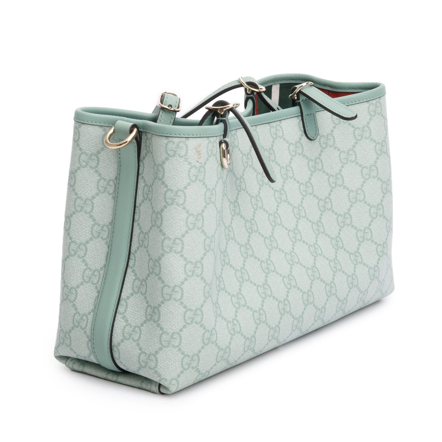 Gucci Sage Coated Canvas GG Emblem Medium Tote Bag