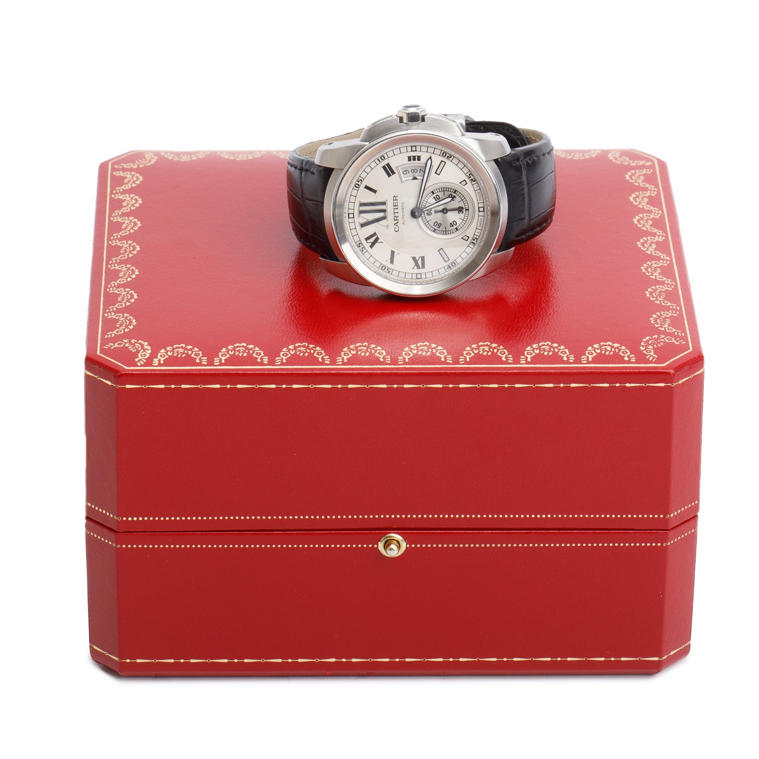 Cartier Stainless Steel Calibre de Cartier 42 MM Automatic Watch 3389 w/ Box