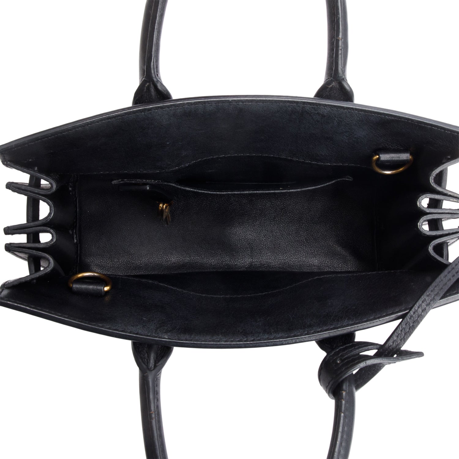 Saint Laurent Black Calfskin Leather Nano Sac De Jour w/ Strap