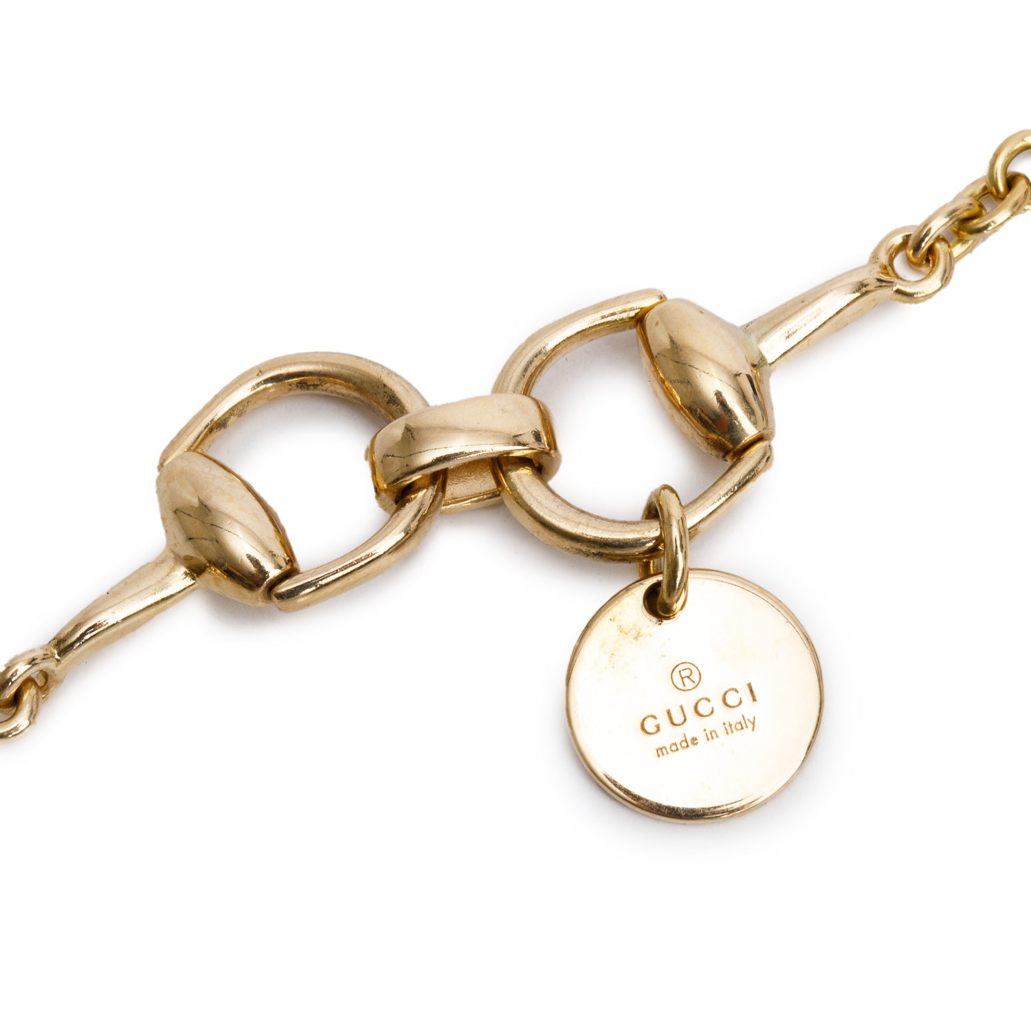 Gucci 18k Yellow Gold Horsebit Station Necklace