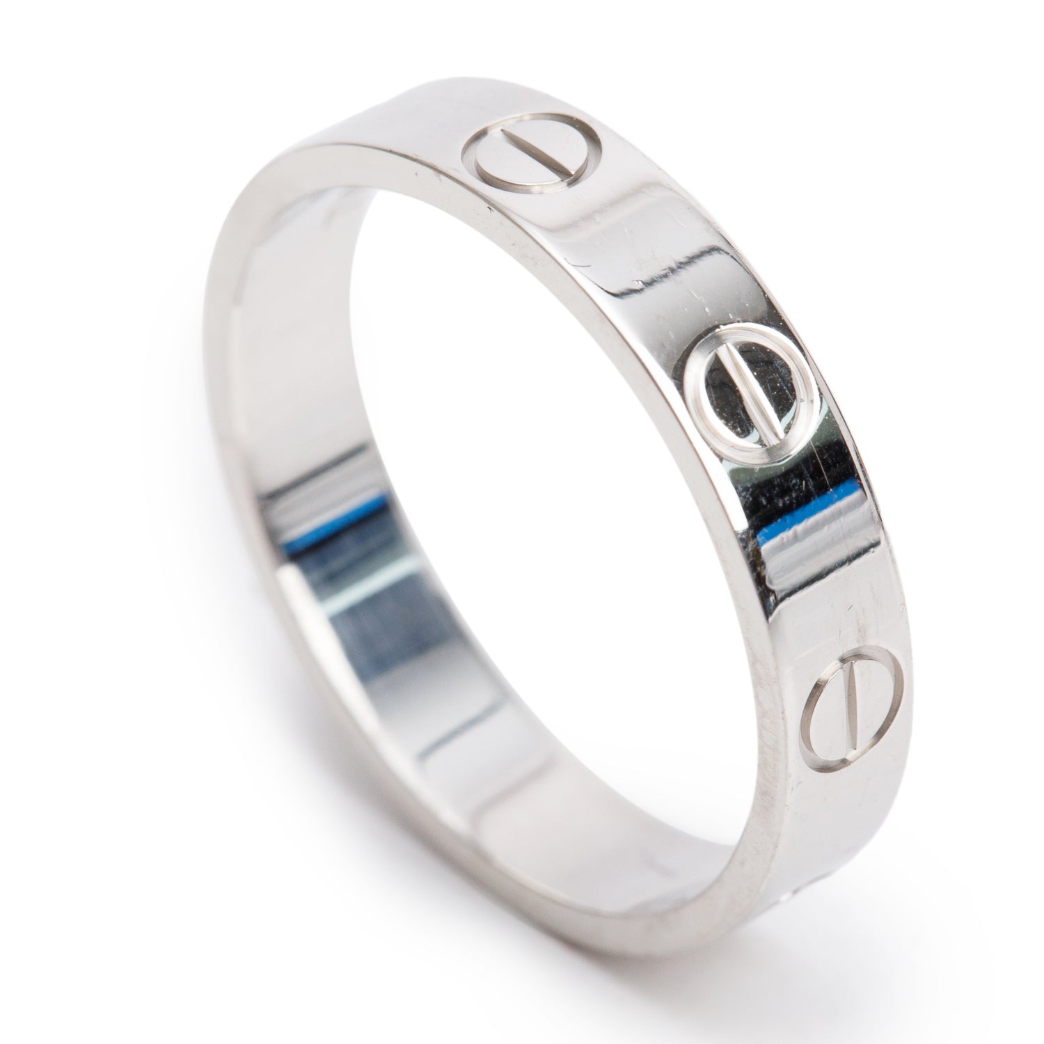 Cartier 2023 18k White Gold 3.6 MM Love Wedding Band Ring, Size 52 6 w/ Box & Certificate