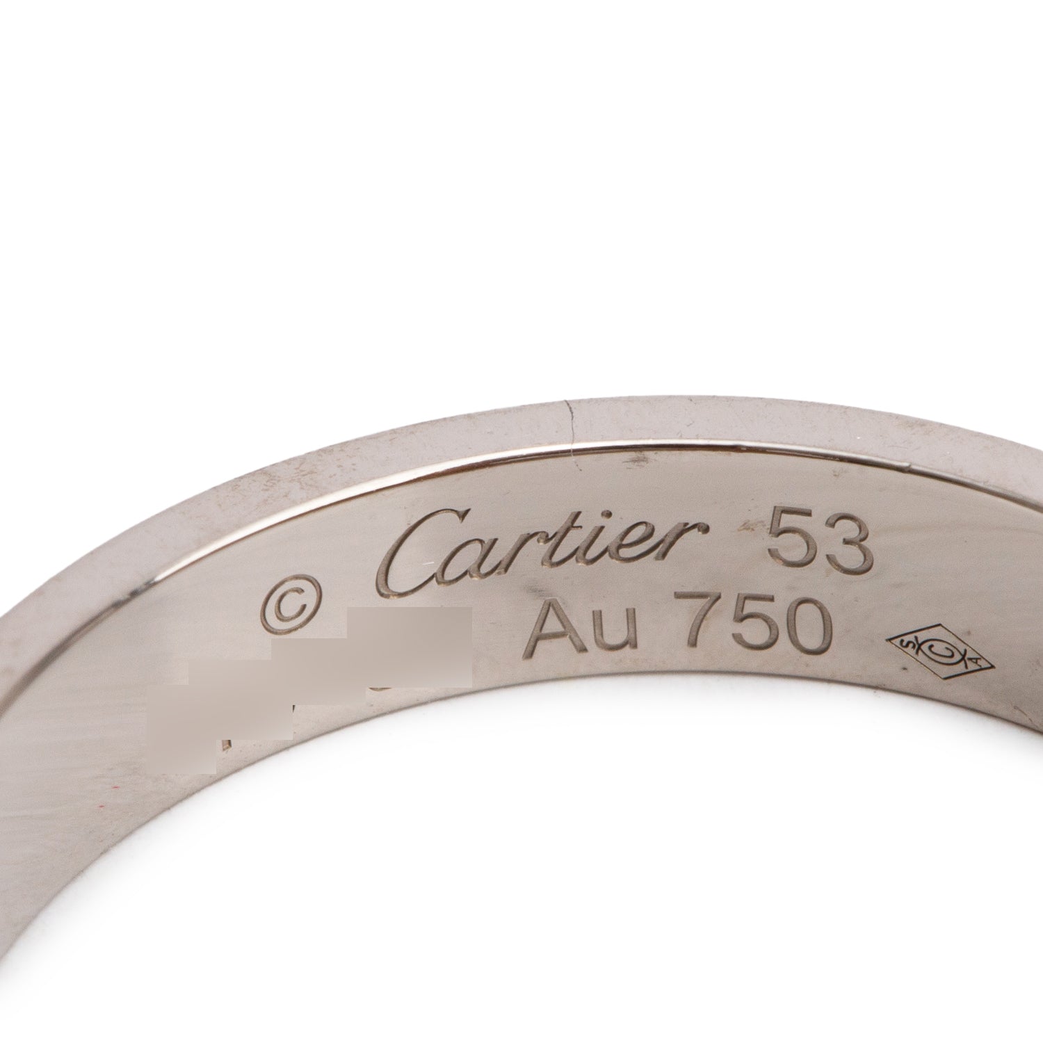 Cartier 2023 18k White Gold 3.6 MM Love Wedding Band Ring, Size 53 6.5 w/ Box & Certificate
