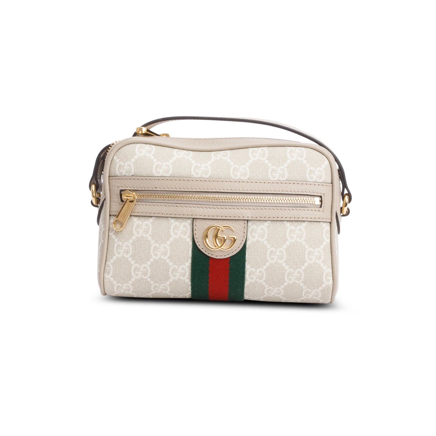 Gucci Beige GG Supreme Web Mini Ophidia Crossbody Bag w/ Box