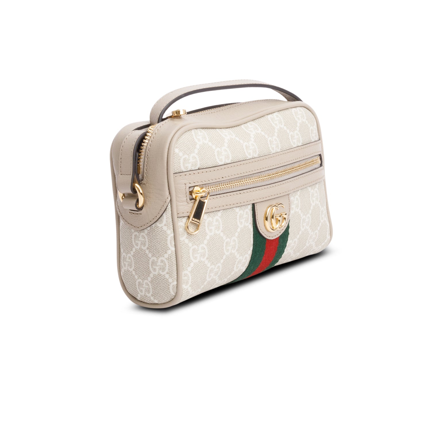 Gucci Beige GG Supreme Web Mini Ophidia Crossbody Bag w/ Box