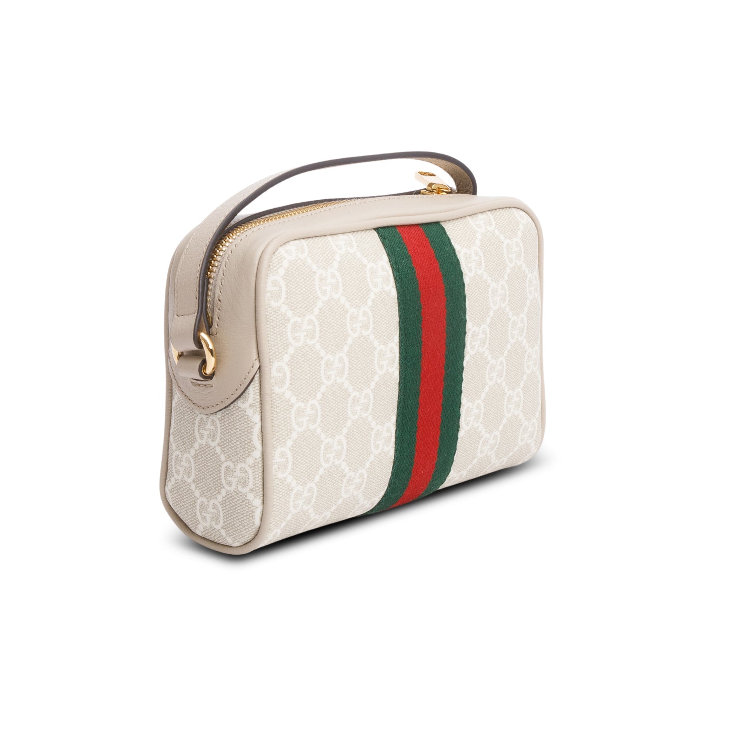 Gucci Beige GG Supreme Web Mini Ophidia Crossbody Bag w/ Box