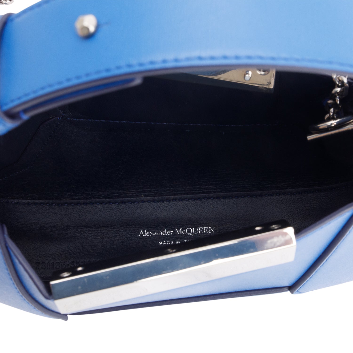 Alexander McQueen Blue Leather The Jewelled Mini Hobo Bag w/ Strap