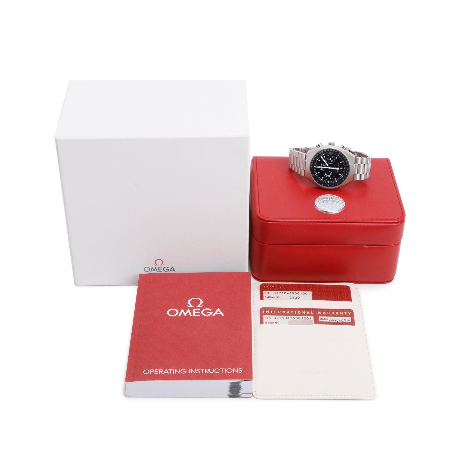 Omega Stainless Steel Speedmaster Mark II 42.4 MM Co-Axial Chronometer Automatic Watch Black Dial w/ Box & Papers