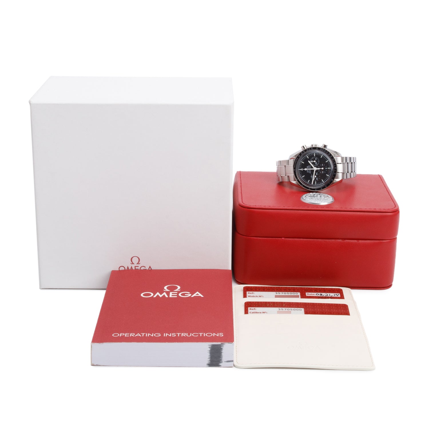 Omega Stainless Steel Speedmaster Moonwatch Professional 42 MM Manual Watch w/ Box & Papers