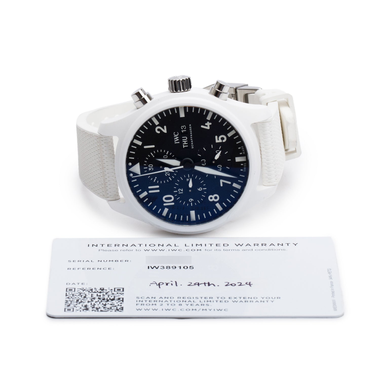 IWC 2024 Top Gun Edition Lake Tahoe Ceramic Pilot's Chronograph 44 MM Automatic Watch Black Dial IW389105 w/ Papers