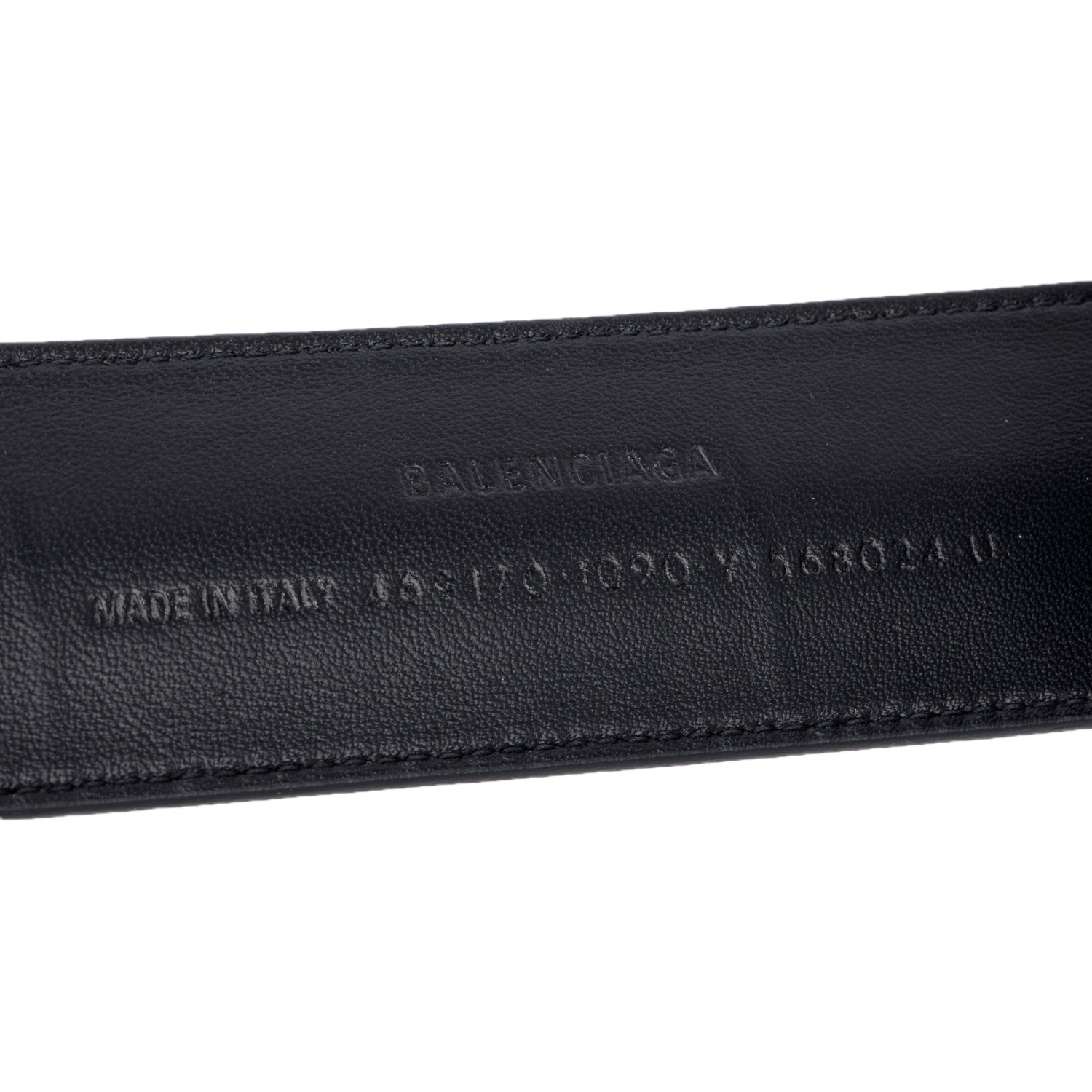 Balenciaga Black Leather Logo Slap Bracelet