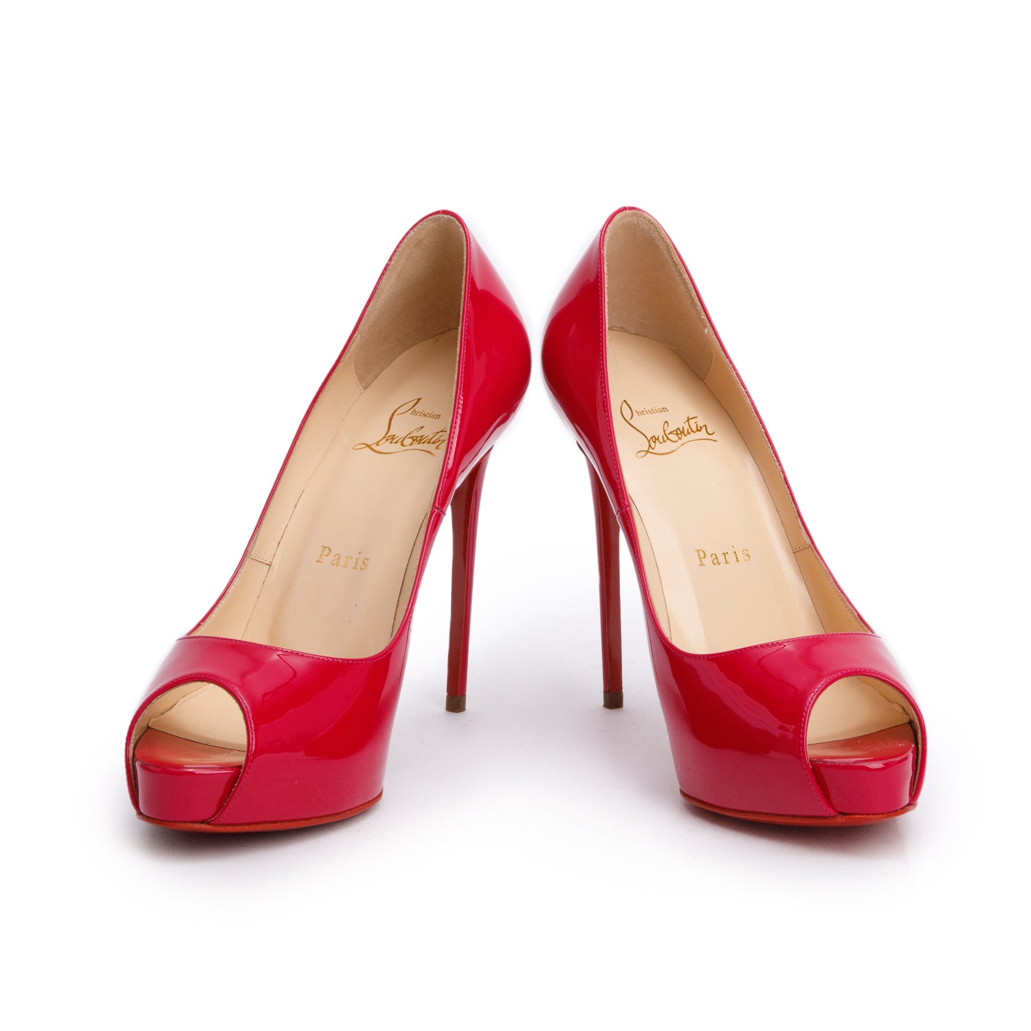 Christian Louboutin Pink Patent Leather new Very Prive 120 Pumps, Size 36 w/ Box