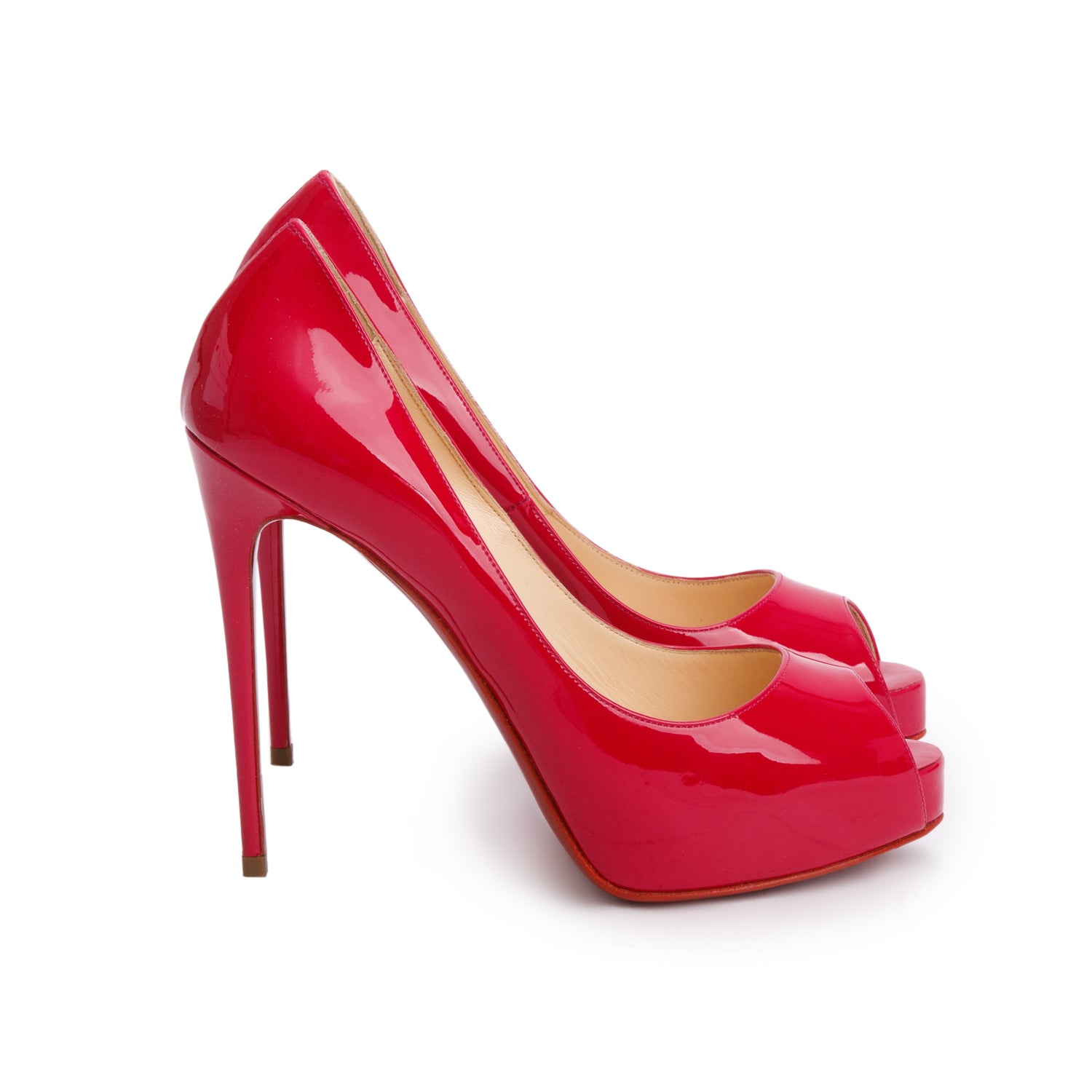 Christian Louboutin Pink Patent Leather new Very Prive 120 Pumps, Size 36 w/ Box