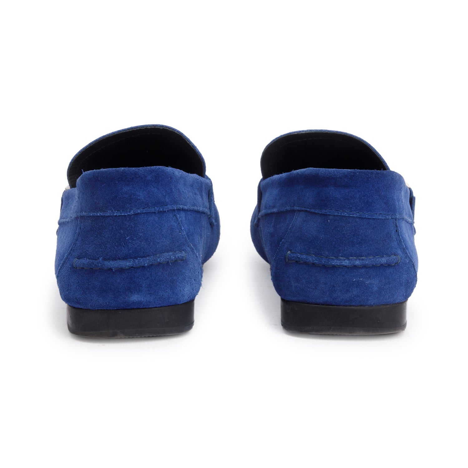 Versace Blue Suede Medusa Biggie Driver Loafers, Men's Size 42 w/ Box