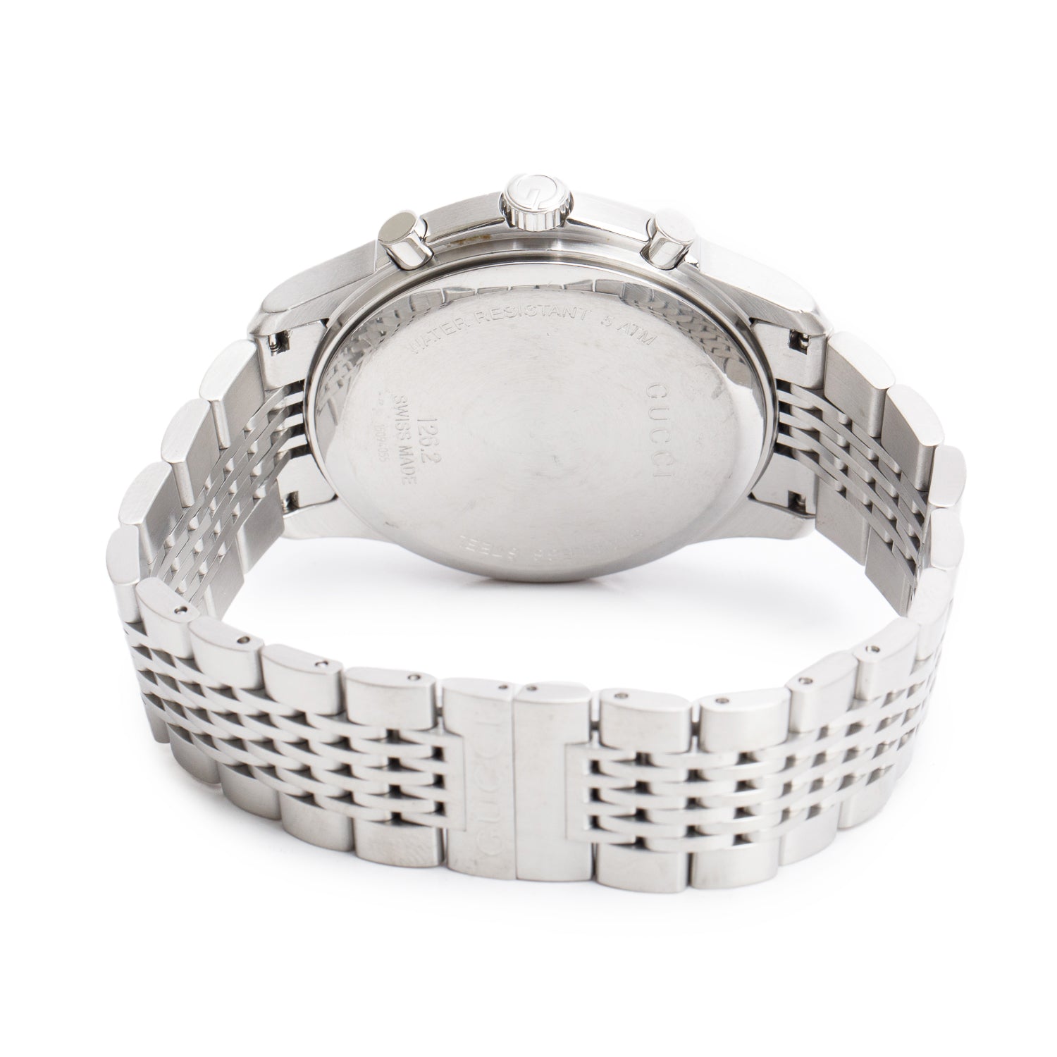 Gucci Stainless Steel G-Timeless 44 MM Watch Chronograph Quartz Watch Black Dial YA126254