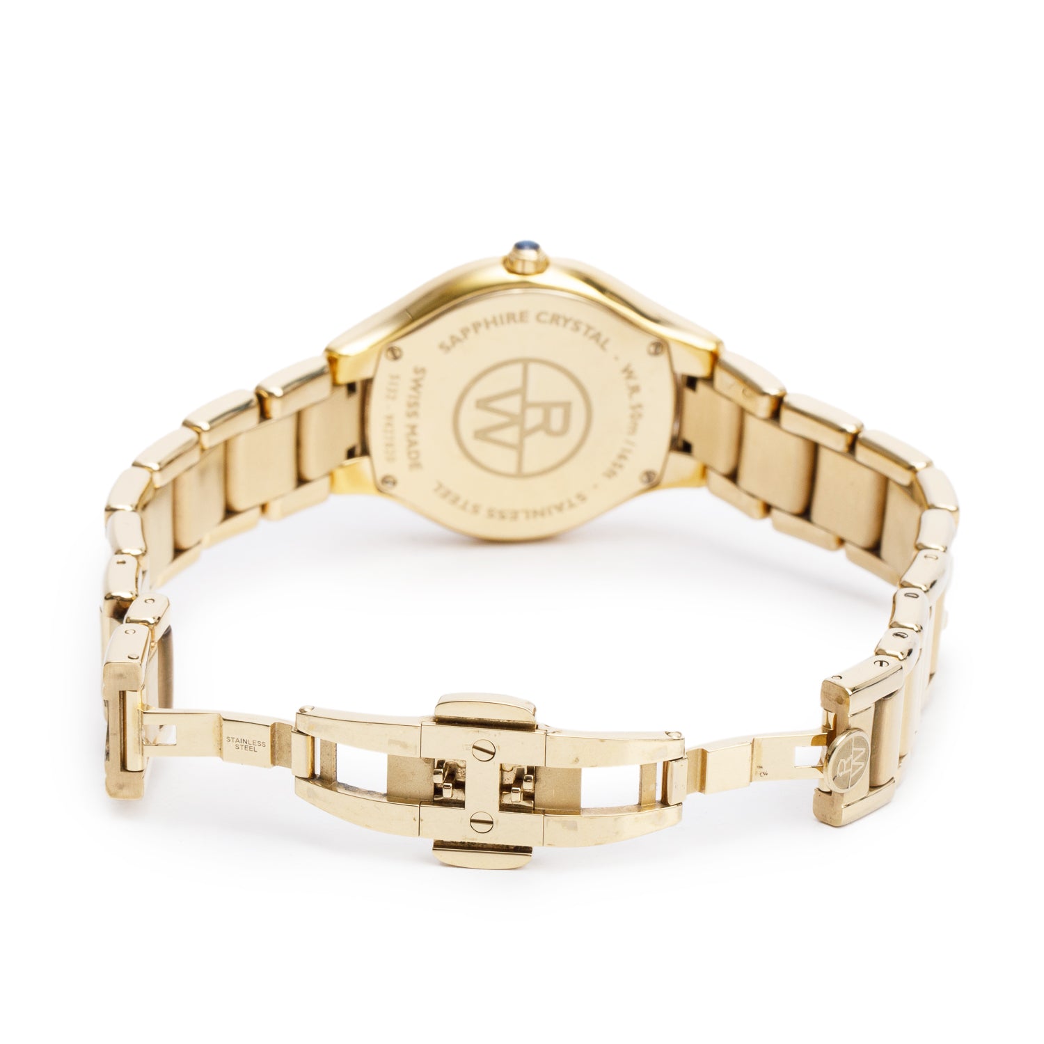 Raymond Weil Gold Plated Stainless Steel 32 MM Noemia Quartz Watch Mother of Pearl Diamond Dial 5132 w/ Box & Papers