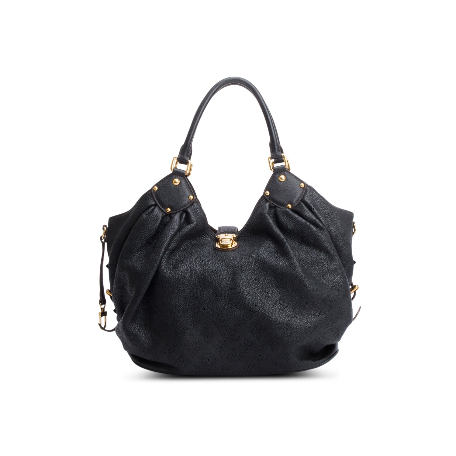 Louis Vuitton Black Mahina Leather L Hobo
