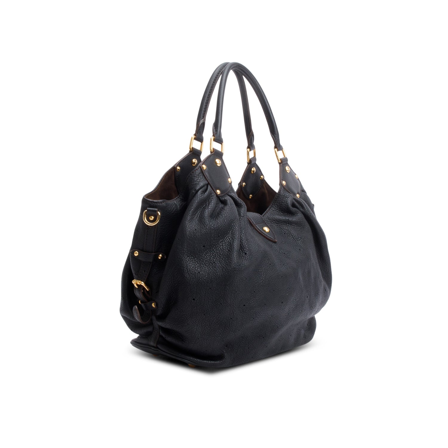 Louis Vuitton Black Mahina Leather L Hobo