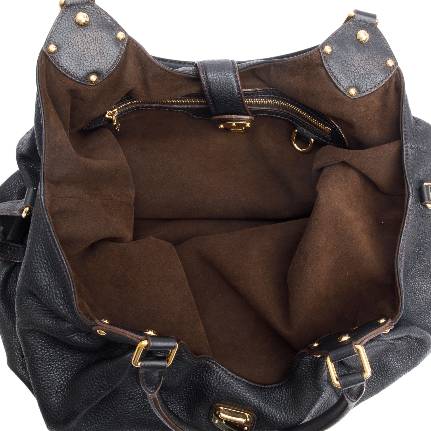 Louis Vuitton Black Mahina Leather L Hobo