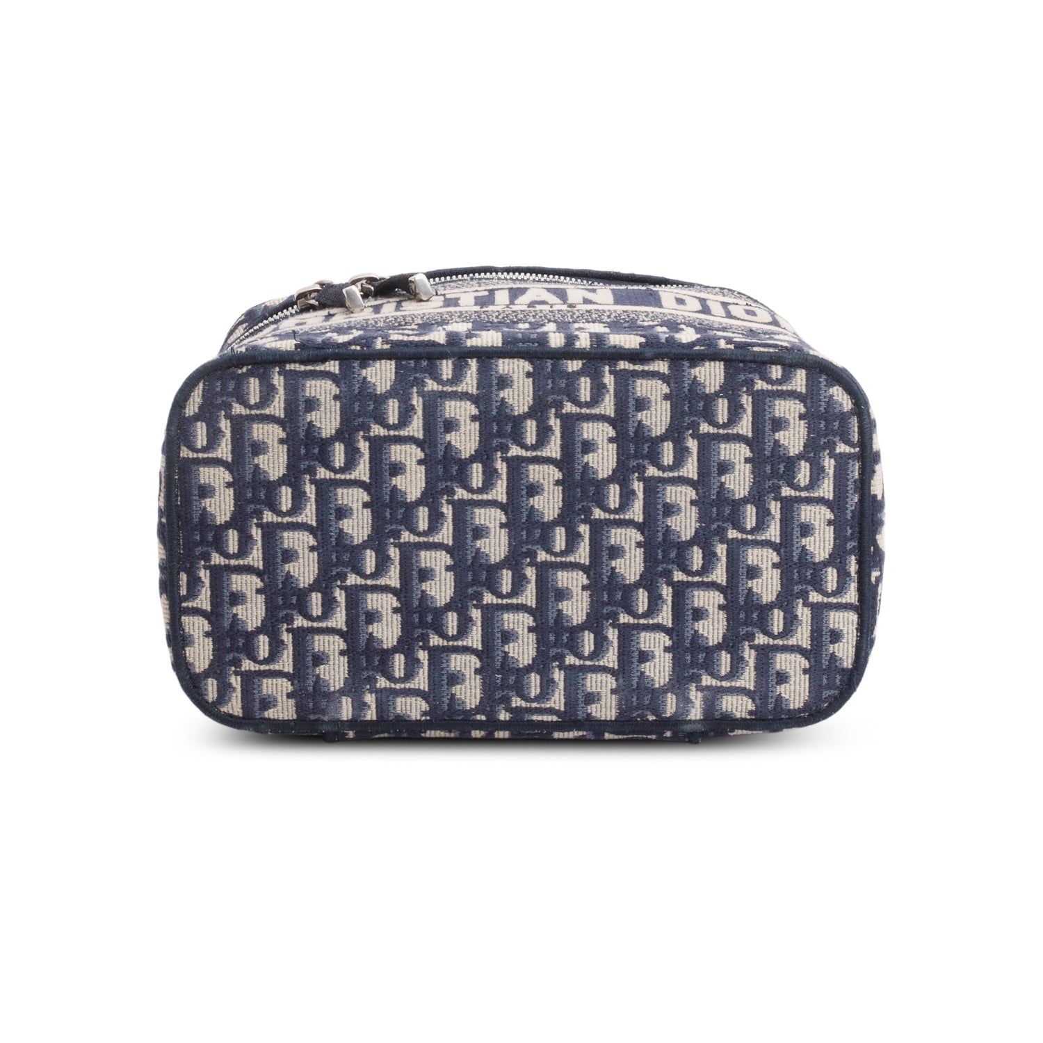 Christian Dior 2020 Navy Oblique Embroidered DiorTravel Vanity Case w/ Authenticity Card