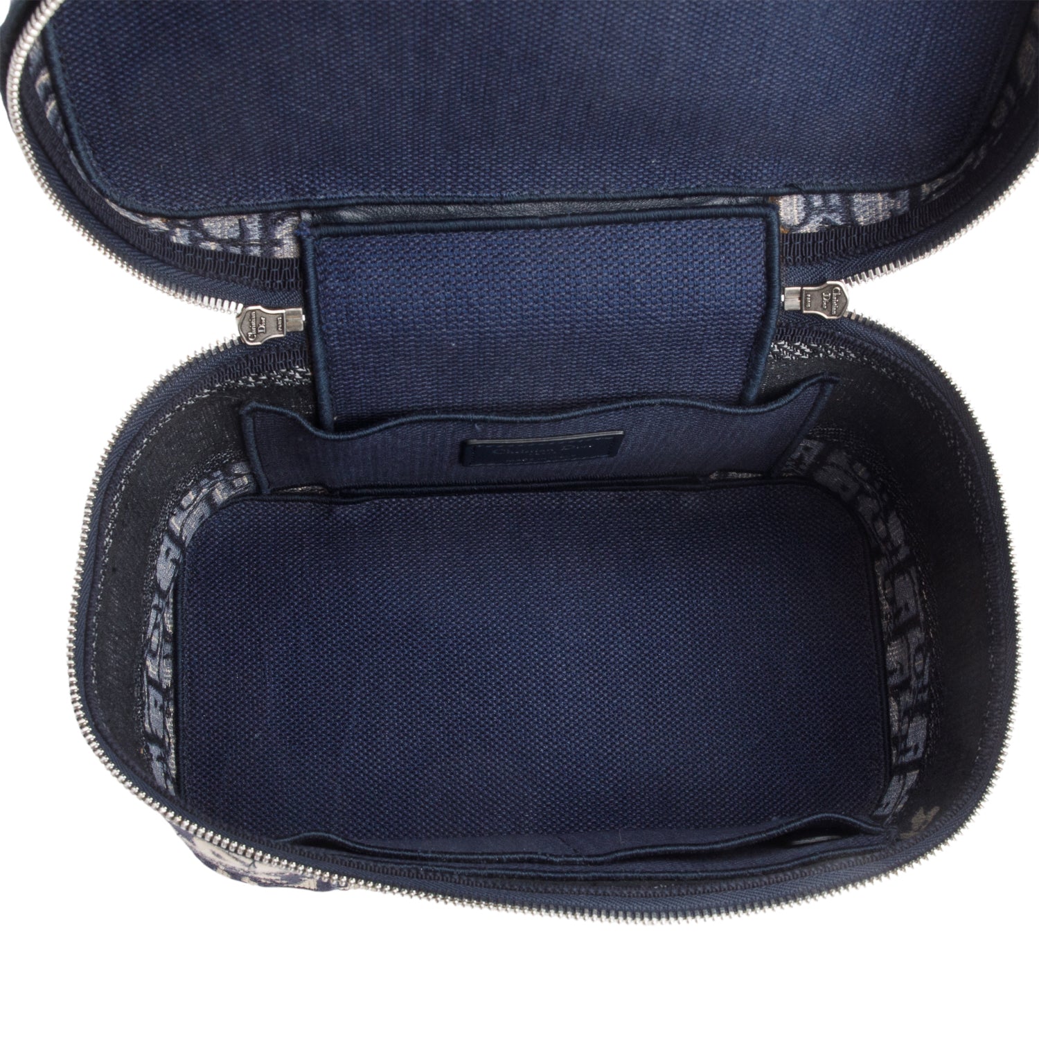 Christian Dior 2020 Navy Oblique Embroidered DiorTravel Vanity Case w/ Authenticity Card
