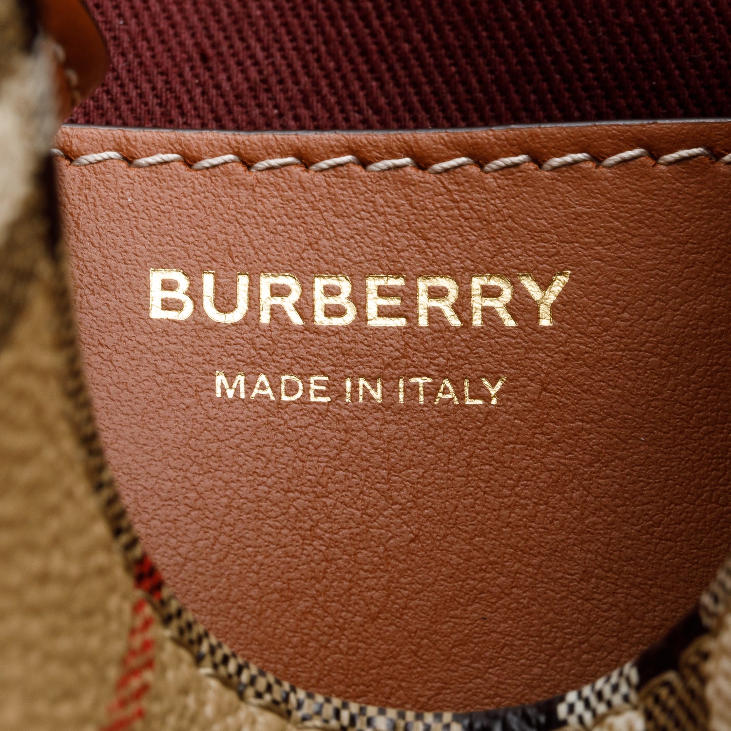 Burberry Check Coated Canvas Small TB Bucket Bag w/ Strap