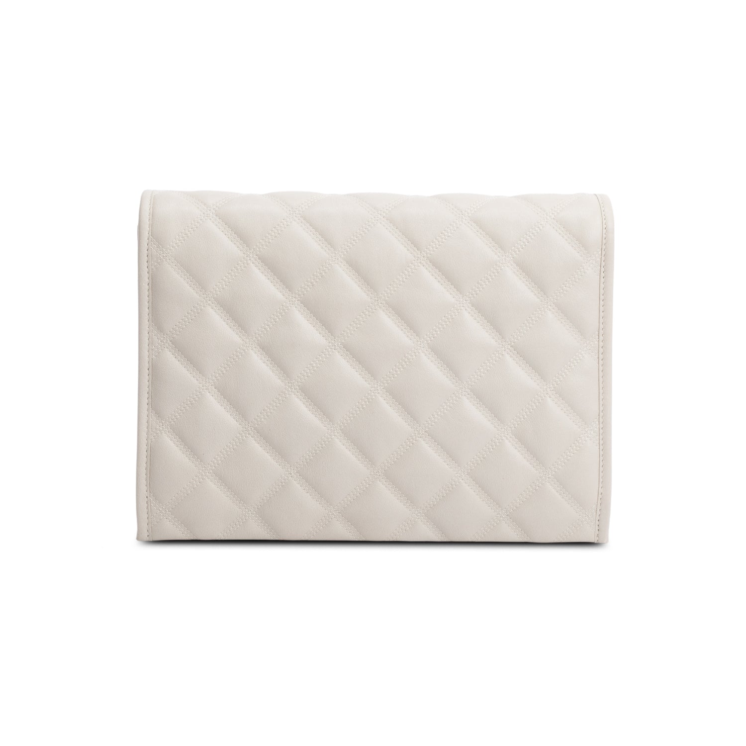 Saint Laurent Ivory Quilted Leather Small Becky Chain Bag