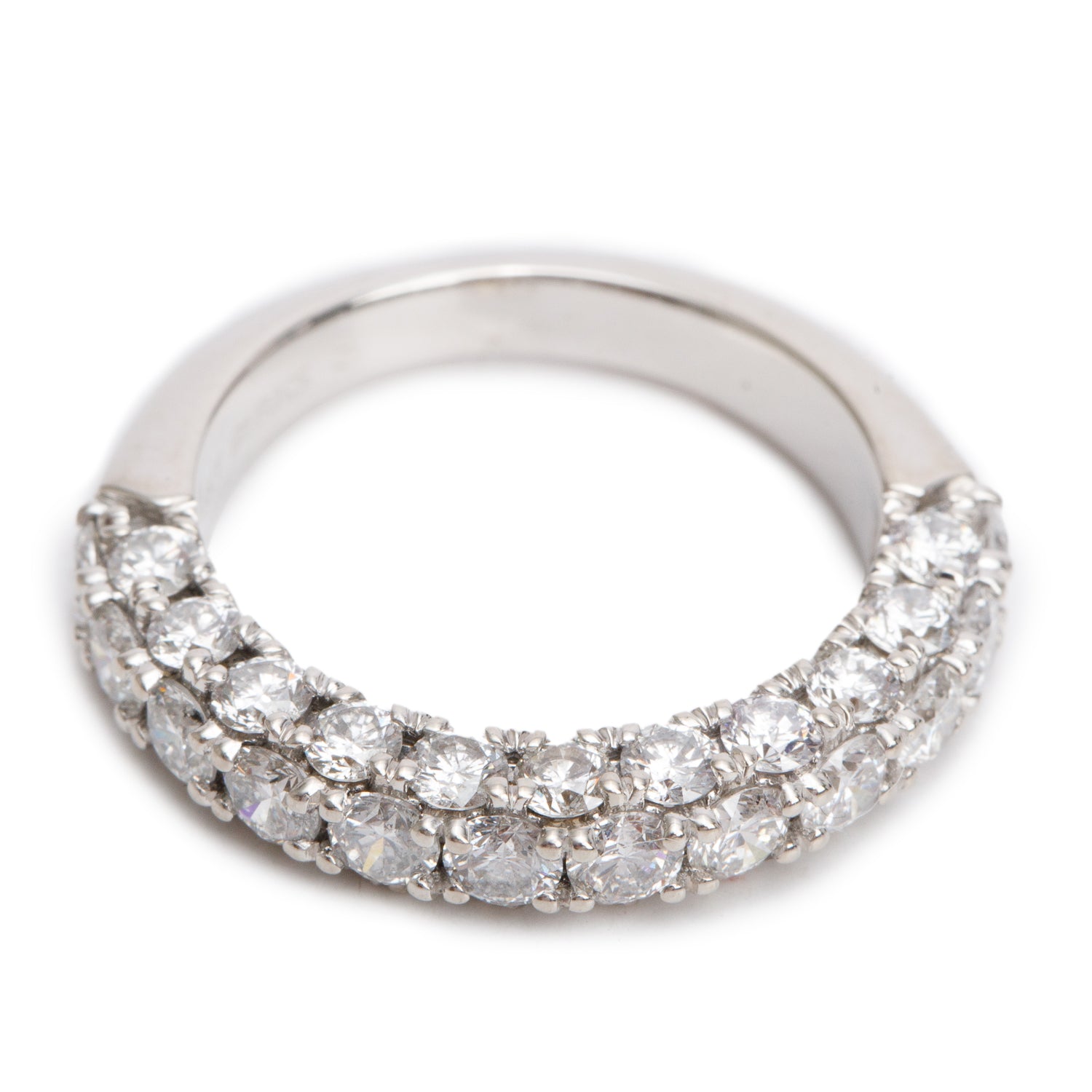 Birks 18k White Gold 2.00 tcw. Diamond Band, Size 5.5 w/ Box