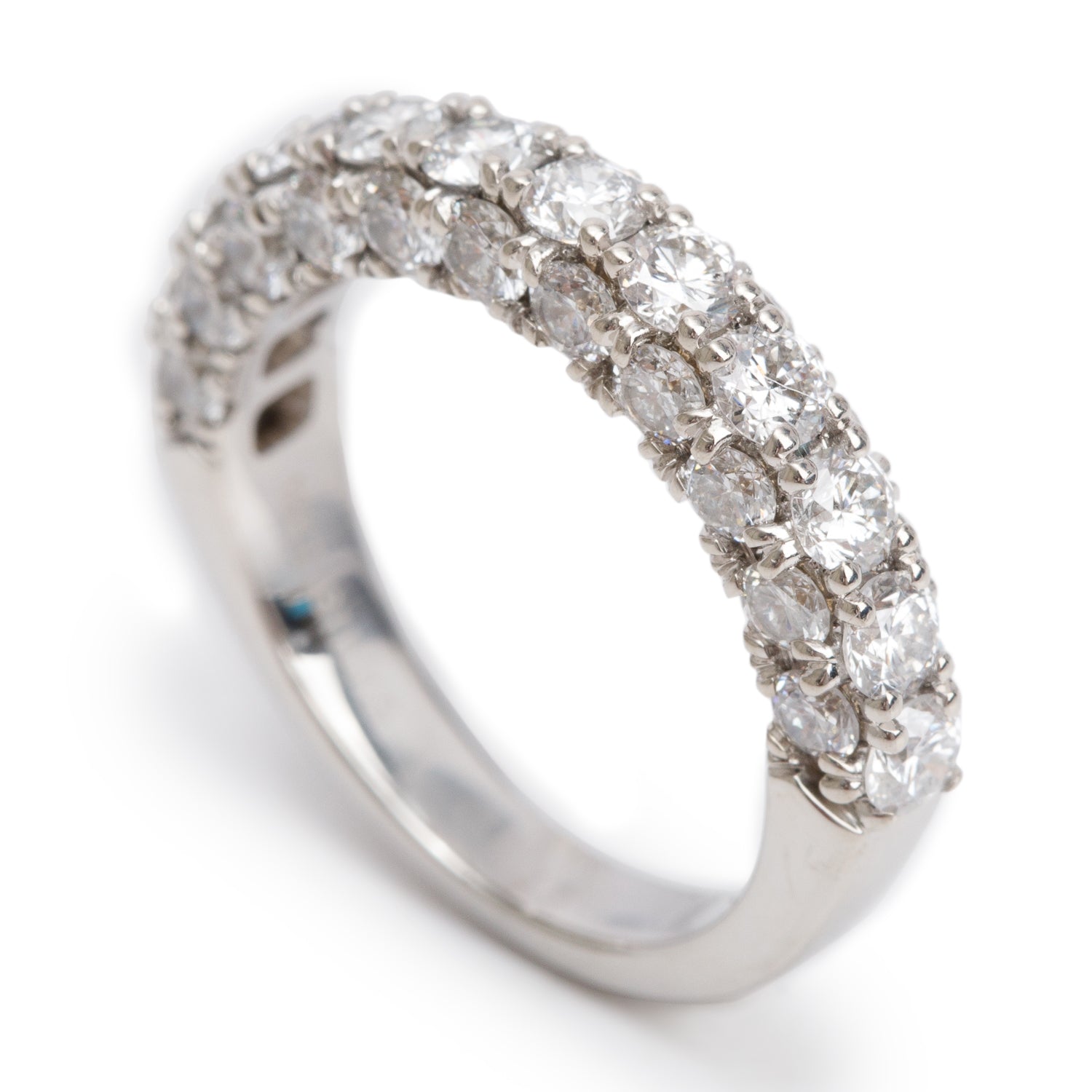 Birks 18k White Gold 2.00 tcw. Diamond Band, Size 5.5 w/ Box