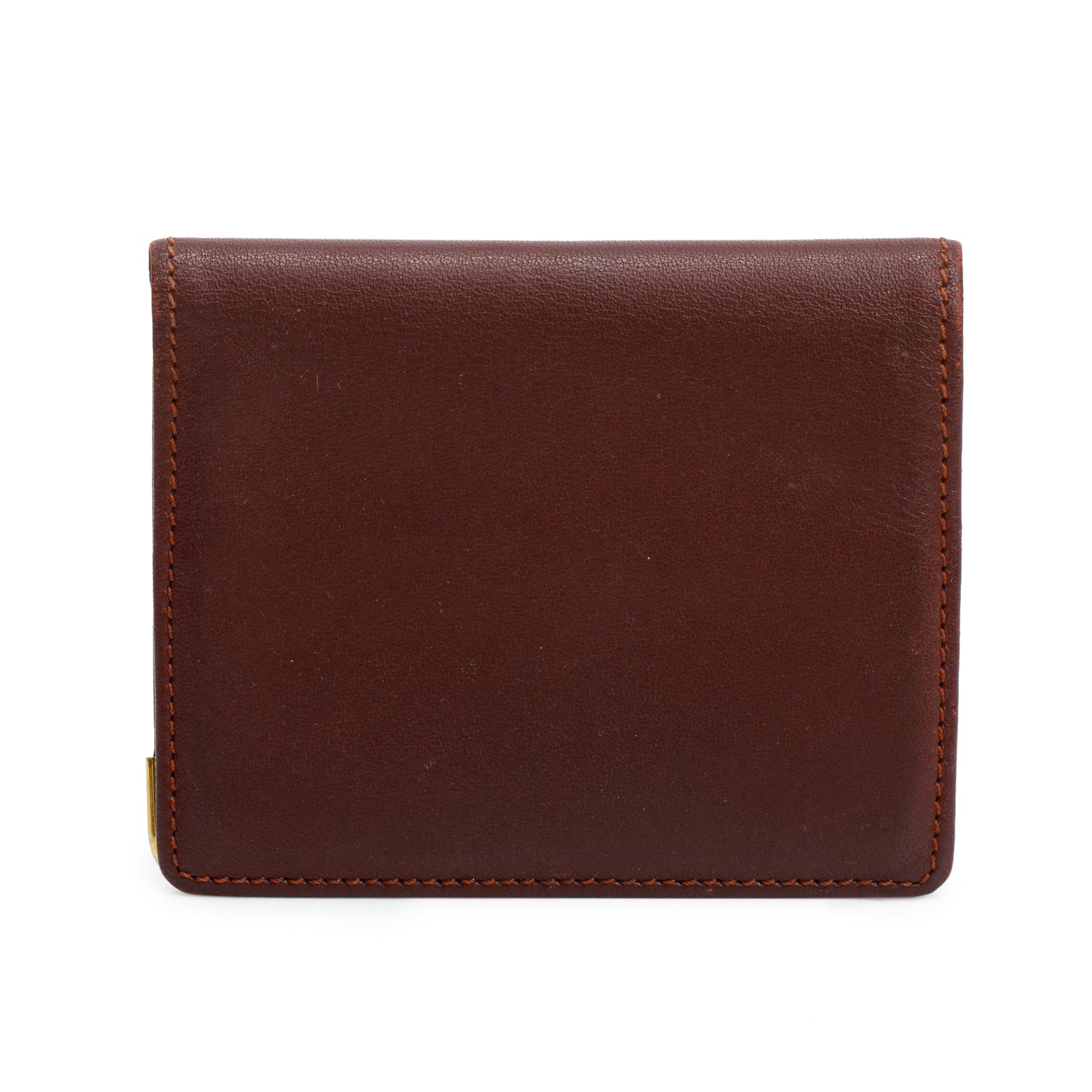 Cartier Burgundy Calfskin Leather C De Cartier Compact Mirror Card Case w/ Box