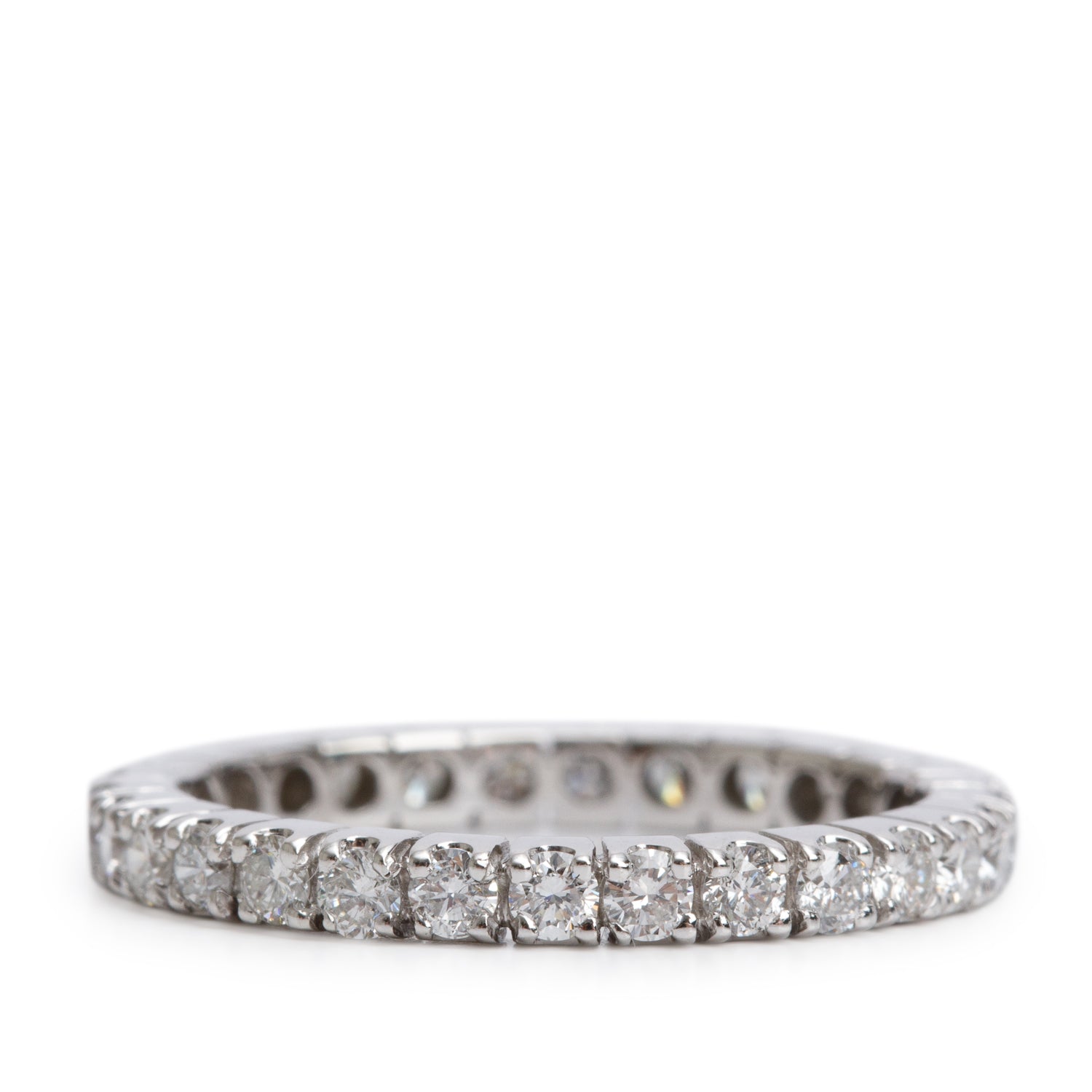 14k White Gold 1.16 tcw. Diamond Eternity Band Ring, Size 7