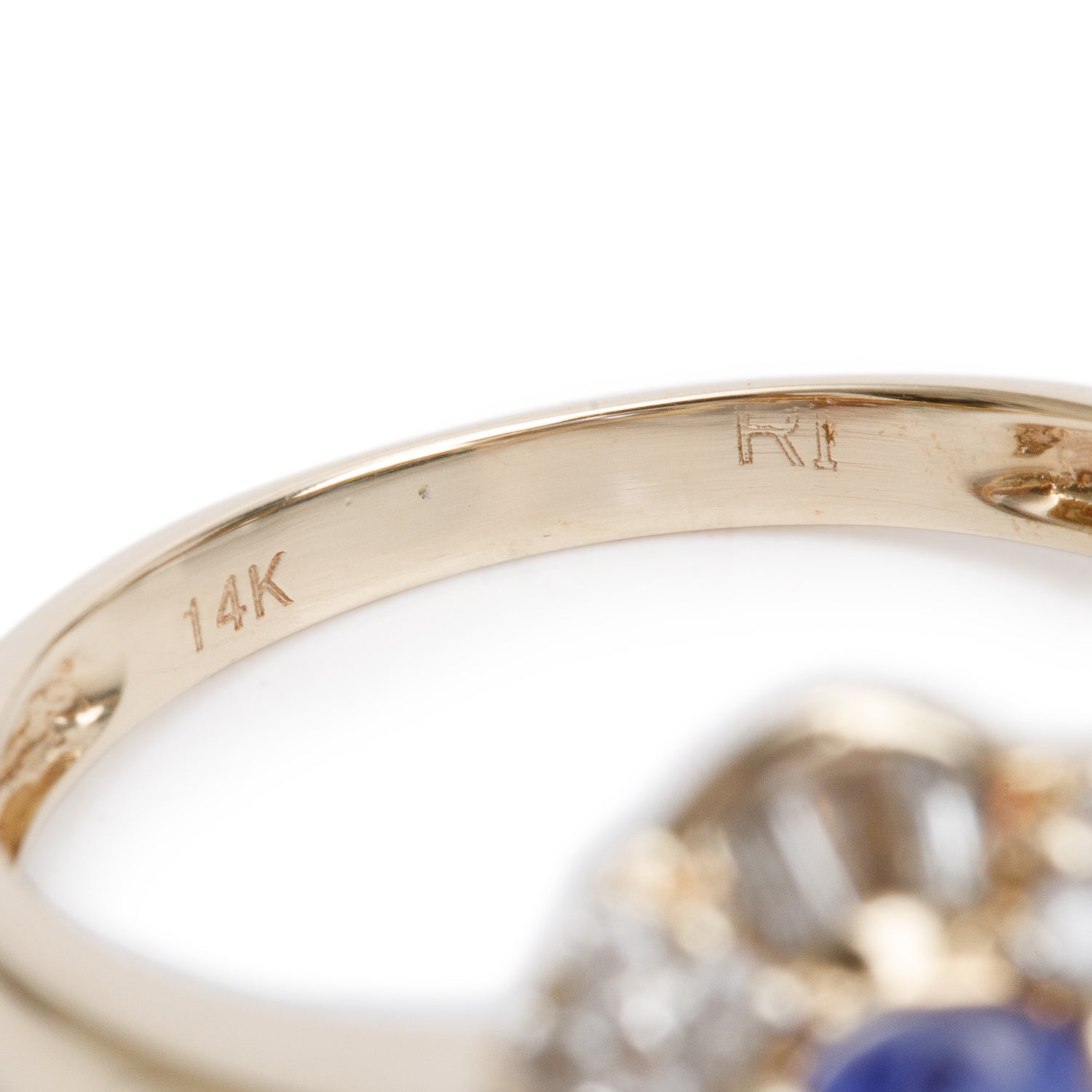 14k Yellow Gold Tanzanite & Diamond Ring, Size 6