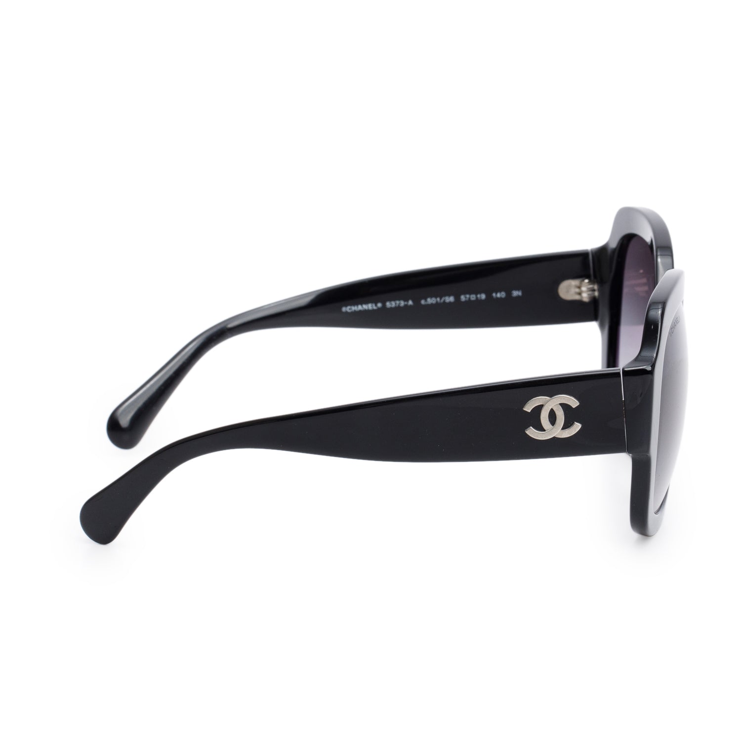 Chanel 5373A Black Acetate CC Oversized Sunglasses w/ Box & Case