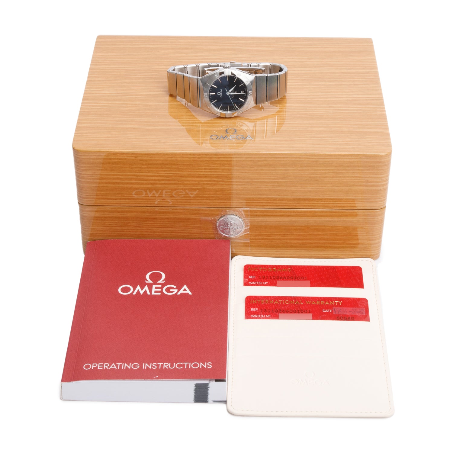 Omega 2022 Stainless Steel Constellation 36 MM Quartz Watch Black Dial w/ Box & Papers