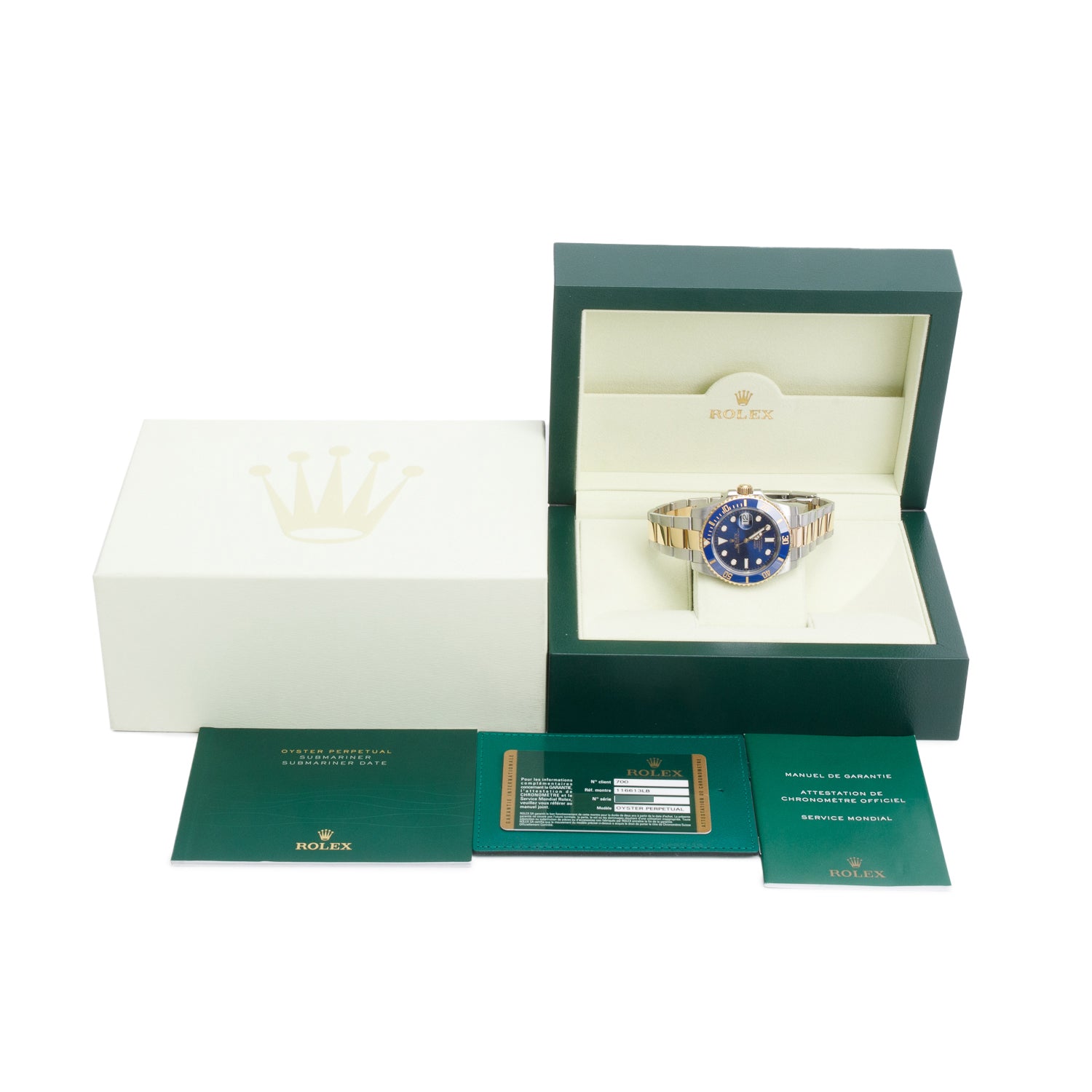 Rolex Stainless Steel & 18k Yellow Gold Submariner Date 40 MM Automatic Watch Blue Dial 116613LB w/ Box & Papers