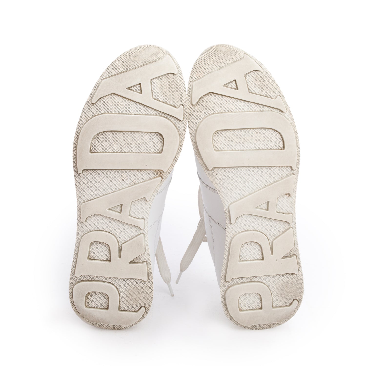 Prada White Leather Sport Sneakers, Men's Size 8.5 w/ Box