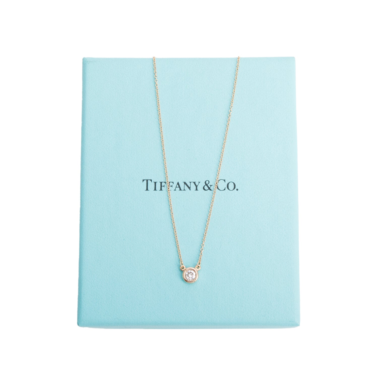 Tiffany & Co. Elsa Peretti 18k Rose Gold 0.17 ct. Diamonds by the Yard Pendant Necklace w/ Box & Receipt