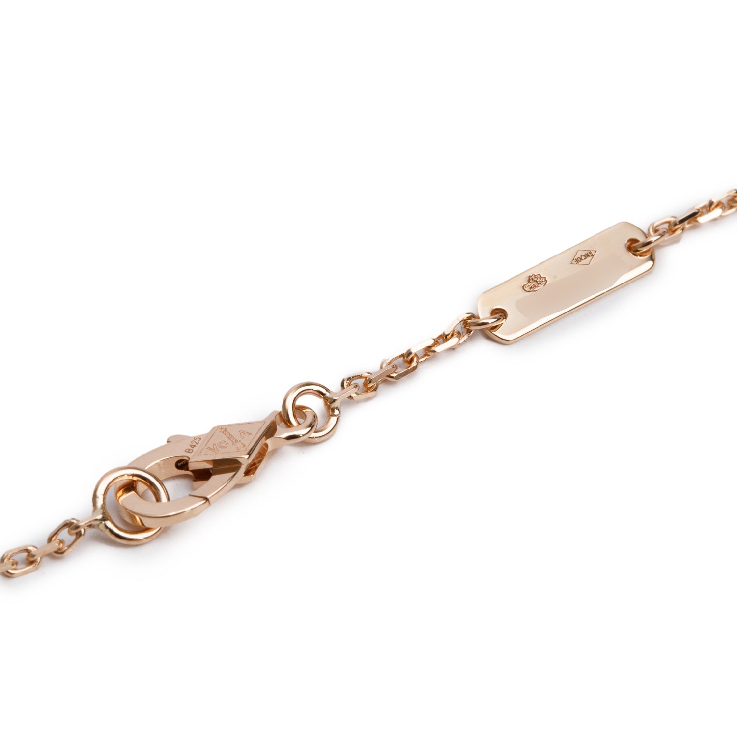 Van Cleef & Arpels 2025 18k Rose Gold Mother of Pearl Lucky Spring Pendant Necklace, Plum Blossom w/ Box, Receipt & Certificate