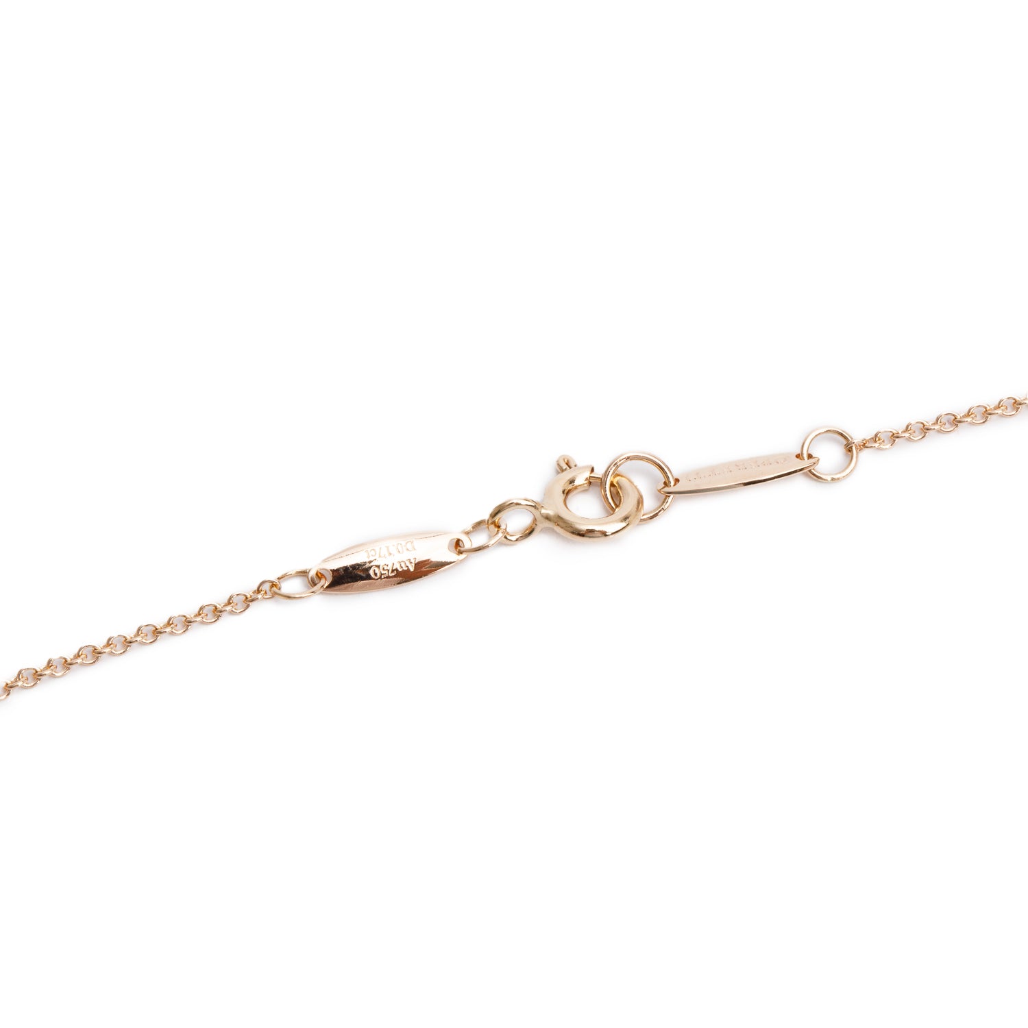 Tiffany & Co. Elsa Peretti 18k Rose Gold 0.17 ct. Diamonds by the Yard Pendant Necklace w/ Box & Receipt
