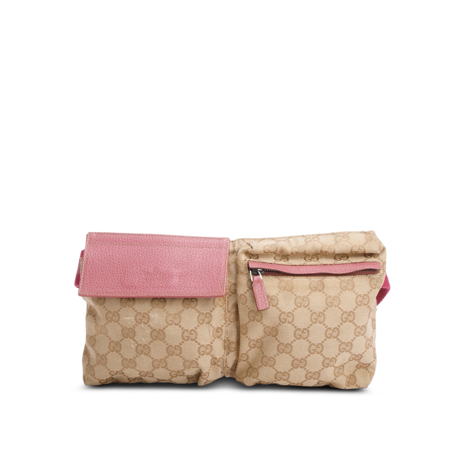 Gucci GG Monogram Web Double Pocket Belt Bag