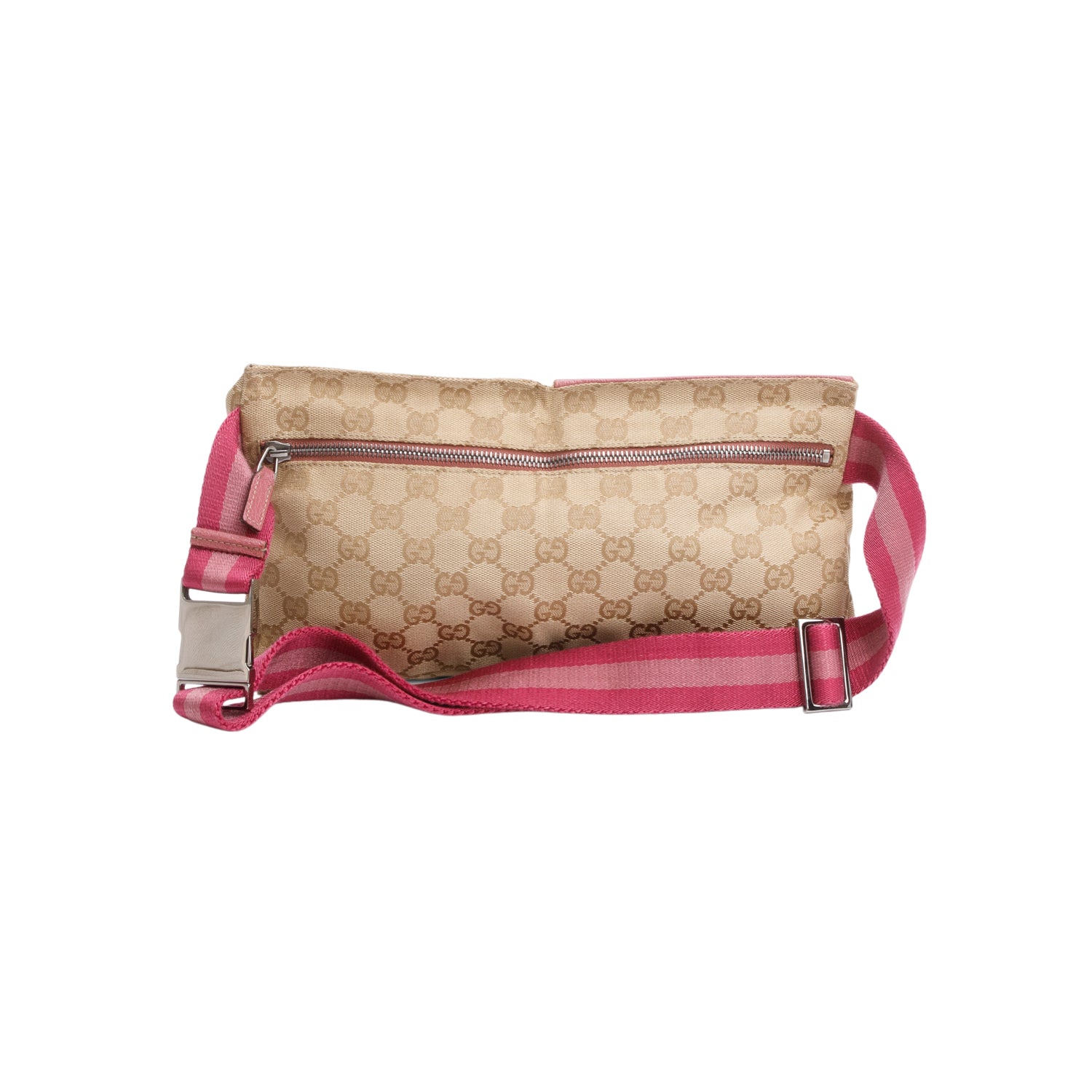 Gucci GG Monogram Web Double Pocket Belt Bag