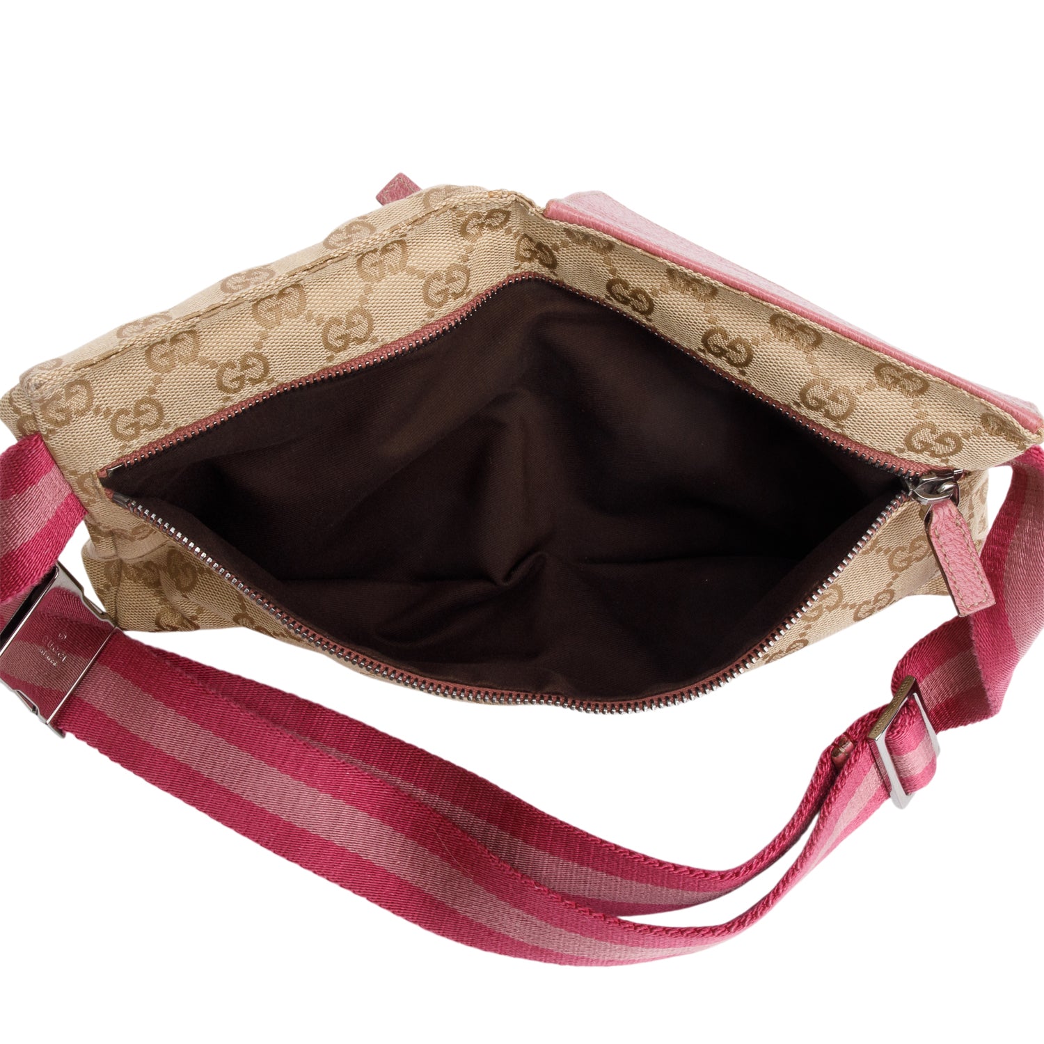 Gucci GG Monogram Web Double Pocket Belt Bag