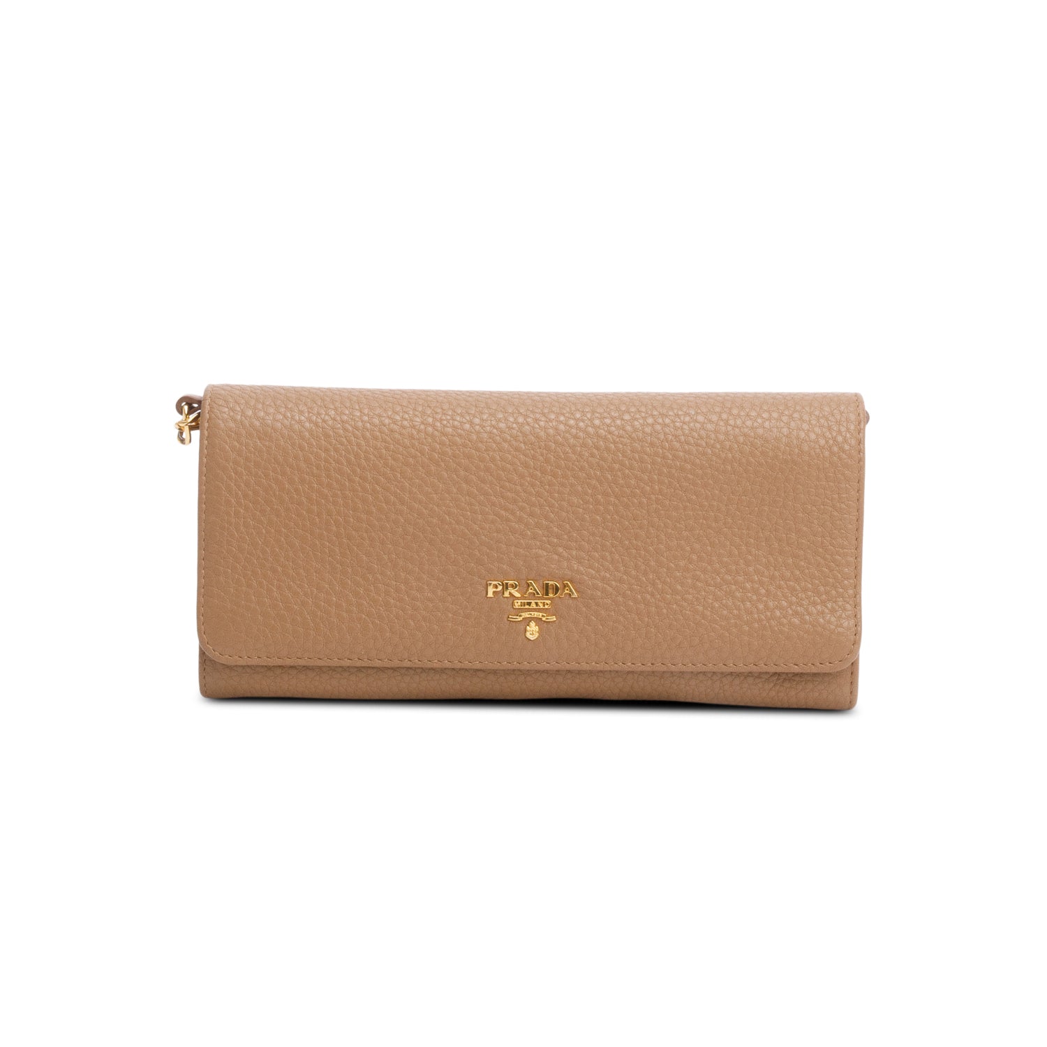 Prada Beige Leather Wallet on Chain