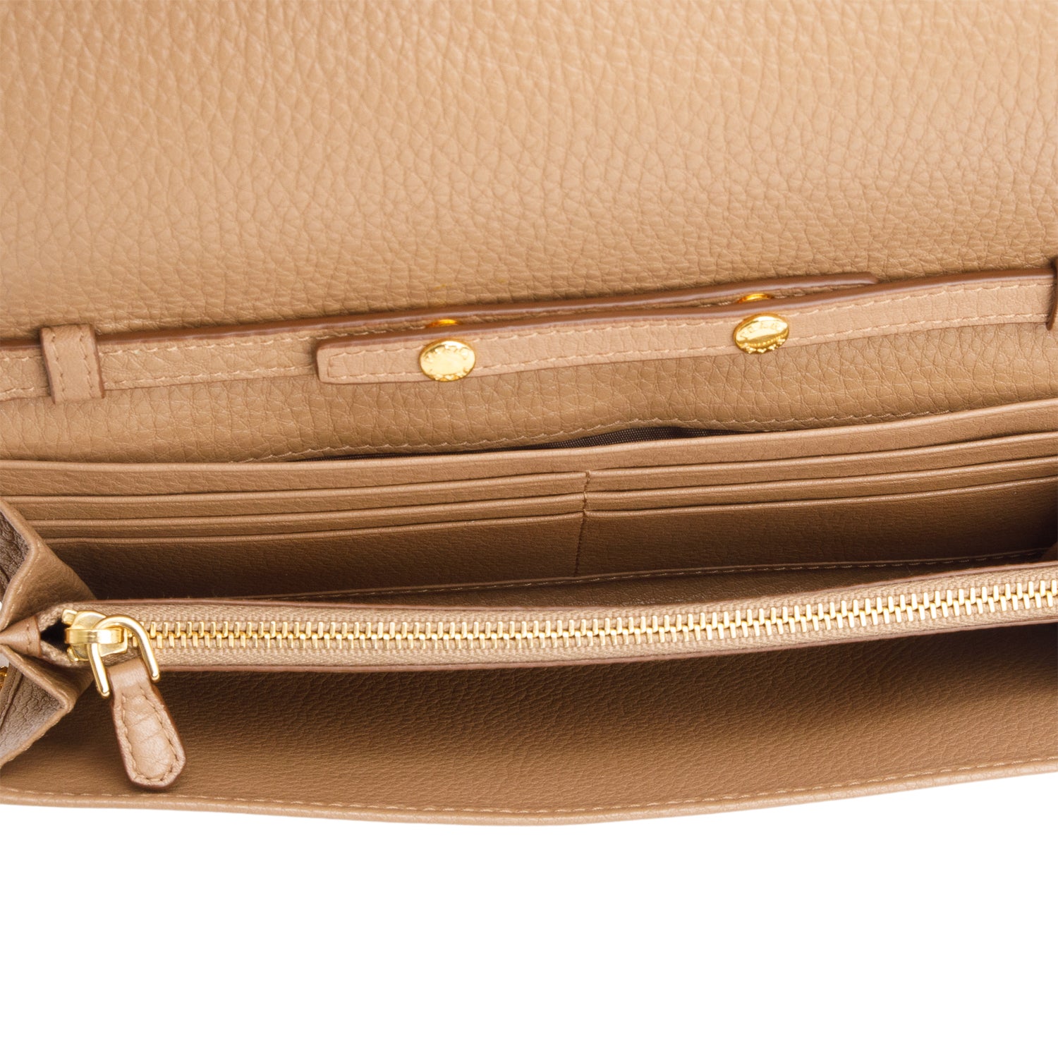 Prada Beige Leather Wallet on Chain
