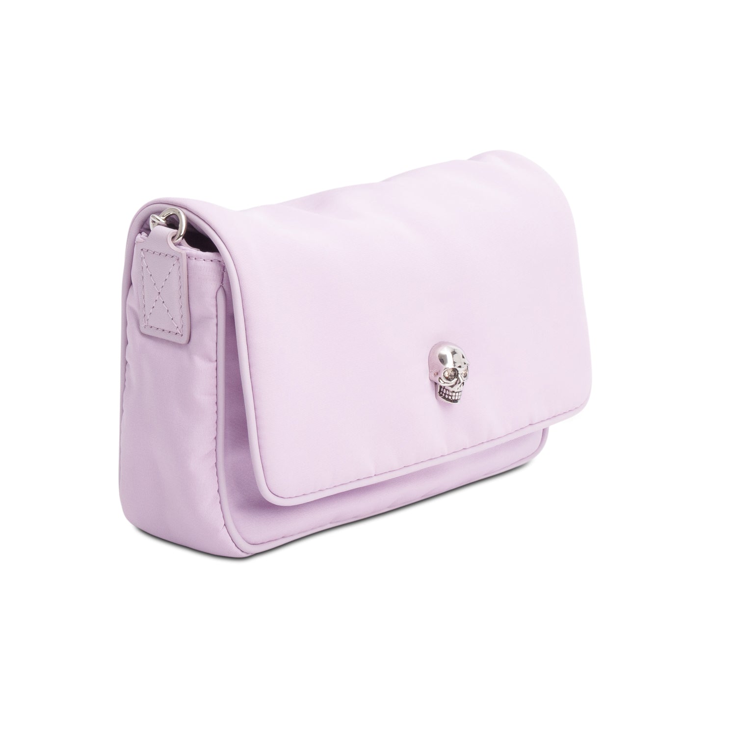 Alexander McQueen Lilac Nylon Skull Small Crossbody Bag