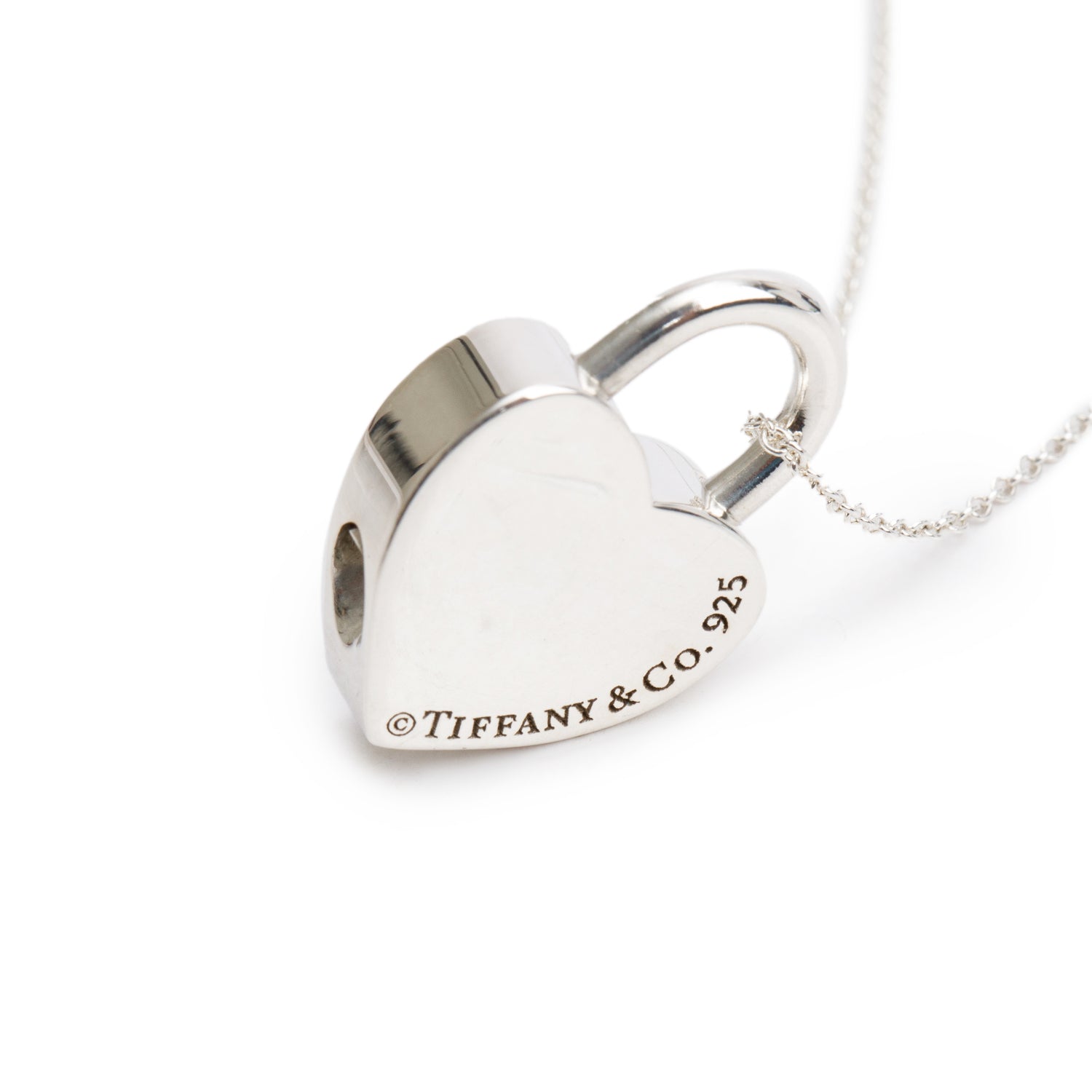 Tiffany & Co. Sterling Silver Return to Tiffany Heart Lock Charm Necklace
