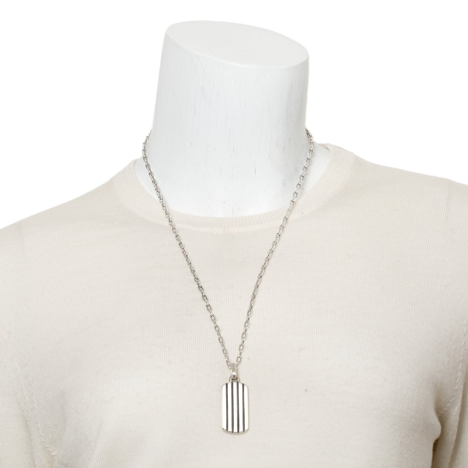 David Yurman Sterling Silver Beveled Tag Pendant Necklace