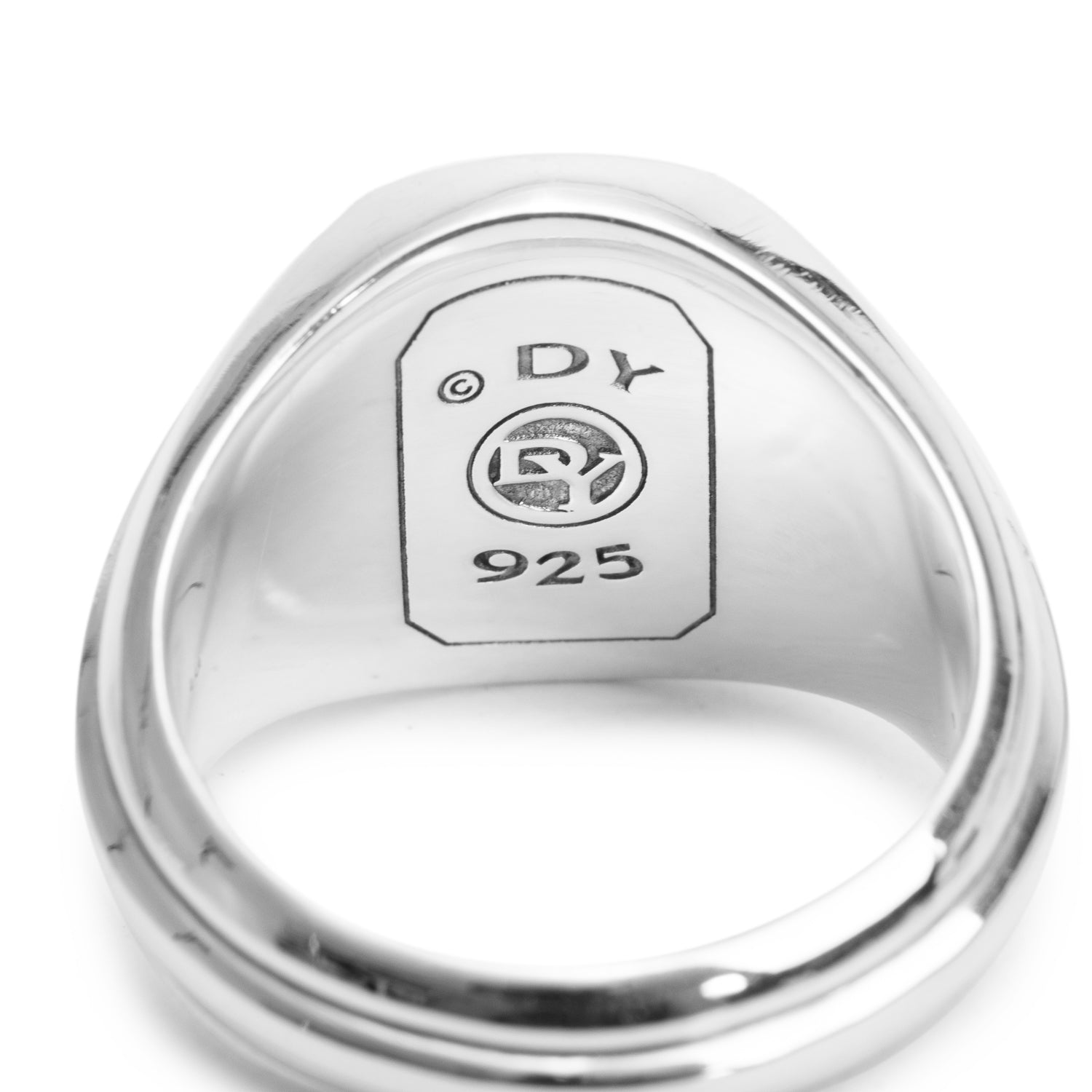 David Yurman Sterling Silver Black Onyx Streamline Signet Ring, 18.8 MM Size 12