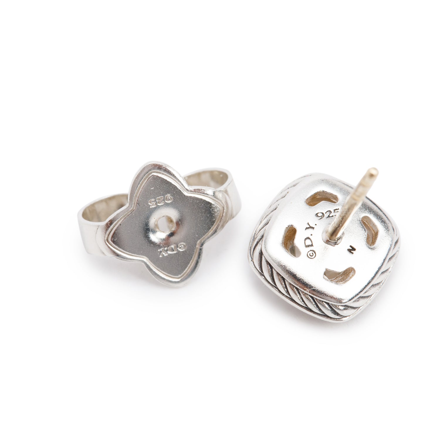 David Yurman Sterling Silver Topaz & Diamond Albion Stud Earrings