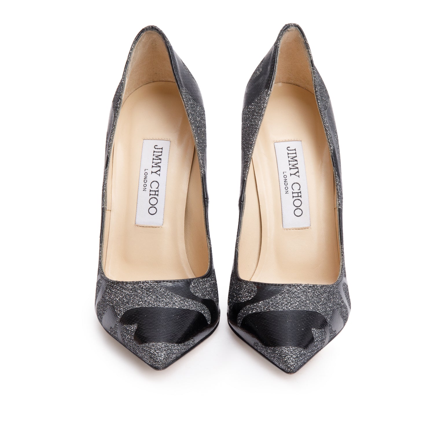 Jimmy Choo Black Glitter Anouk Pumps, Size 36 w/ Box